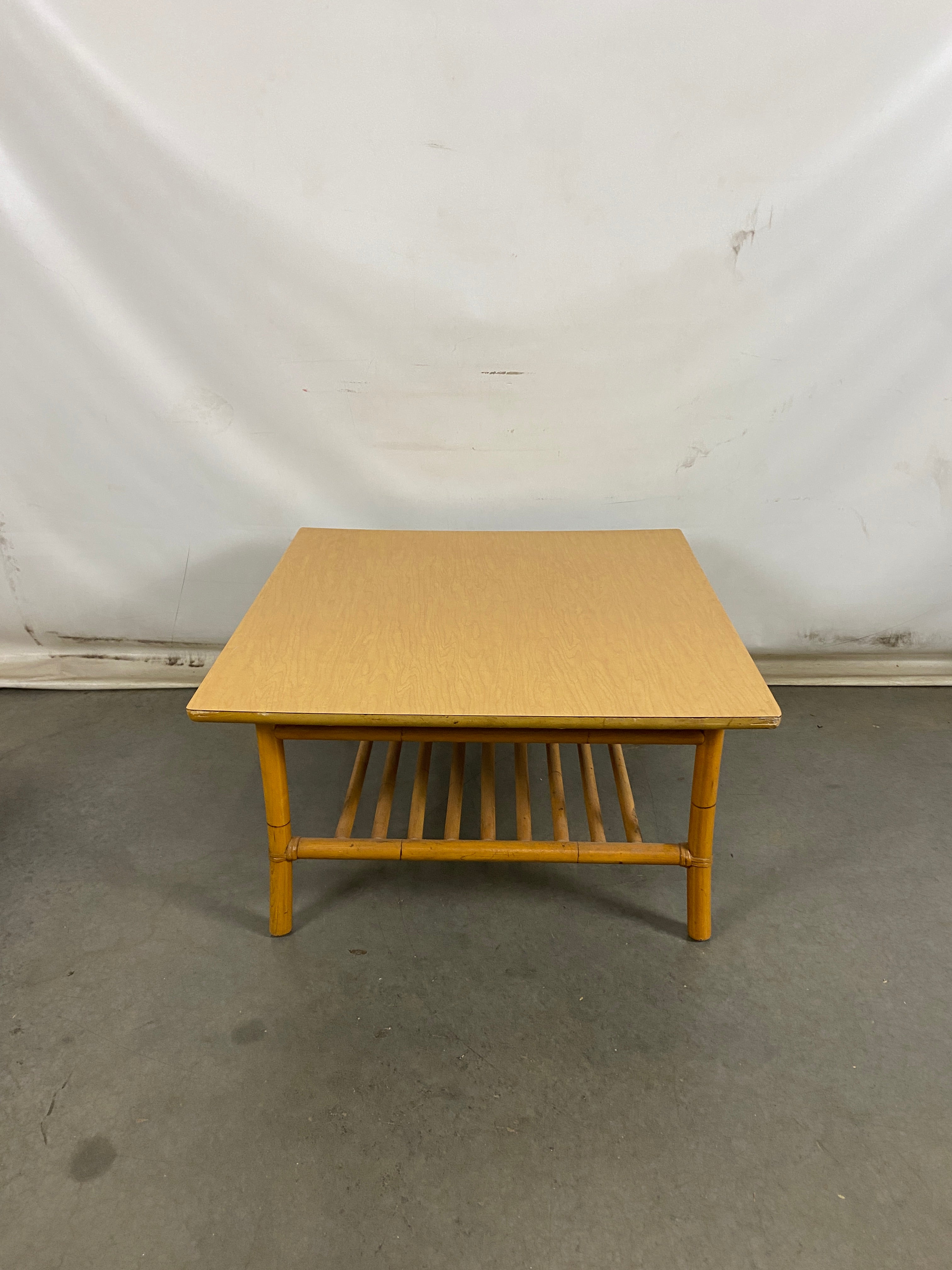 Large Bamboo-Like Wooden Table