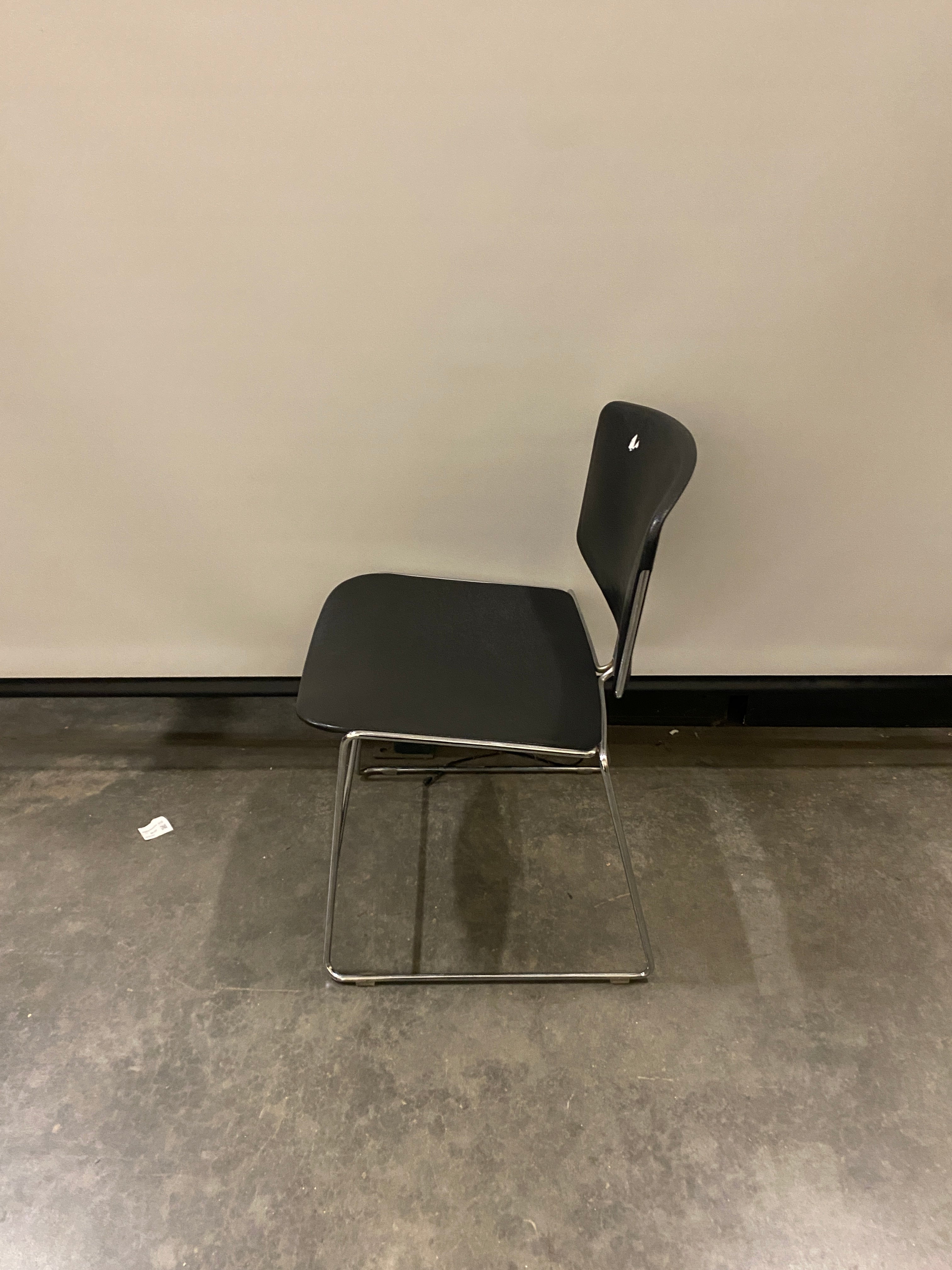 Steelcase Black Plastic Square Chair