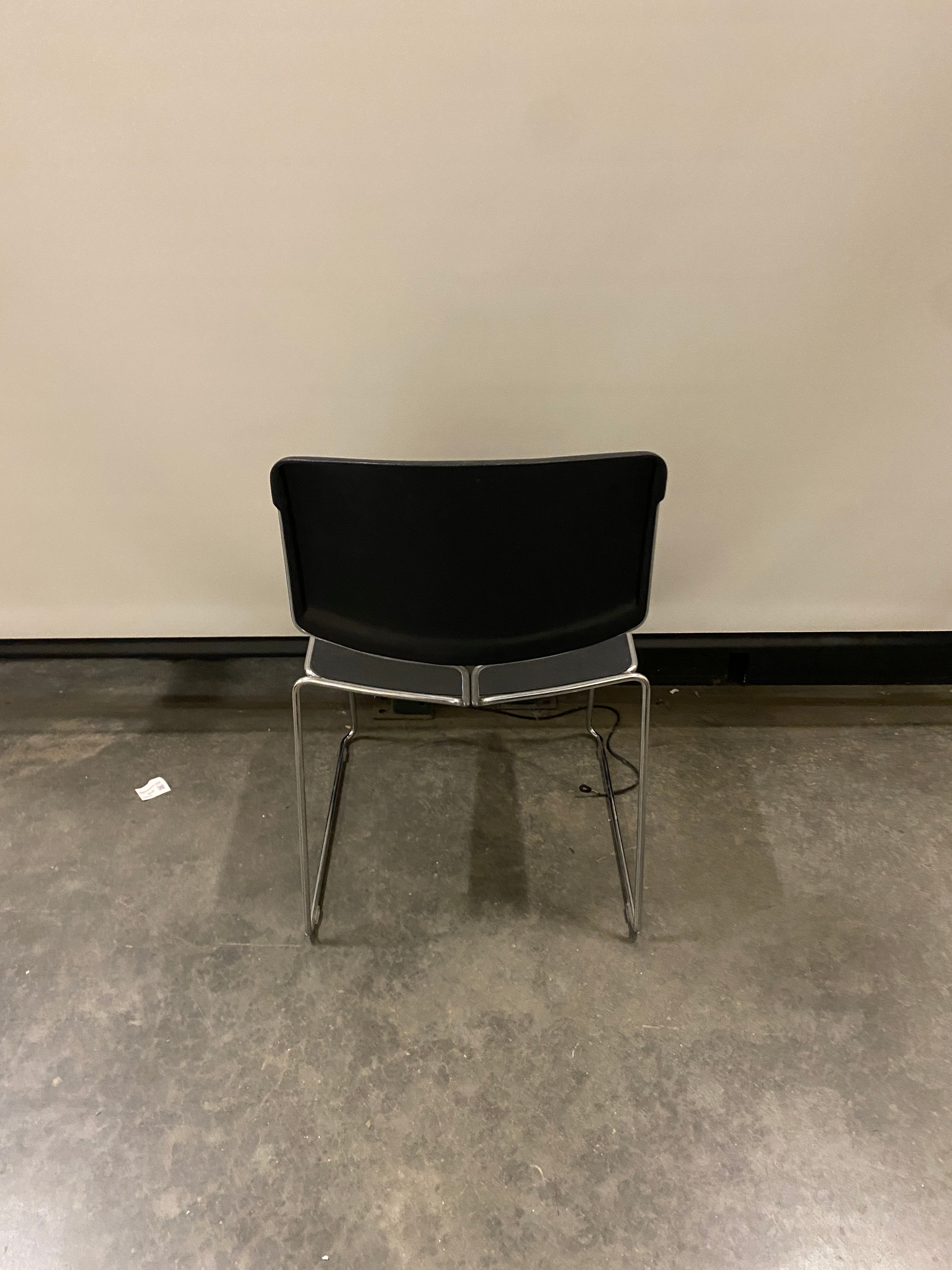 Steelcase Black Plastic Square Chair