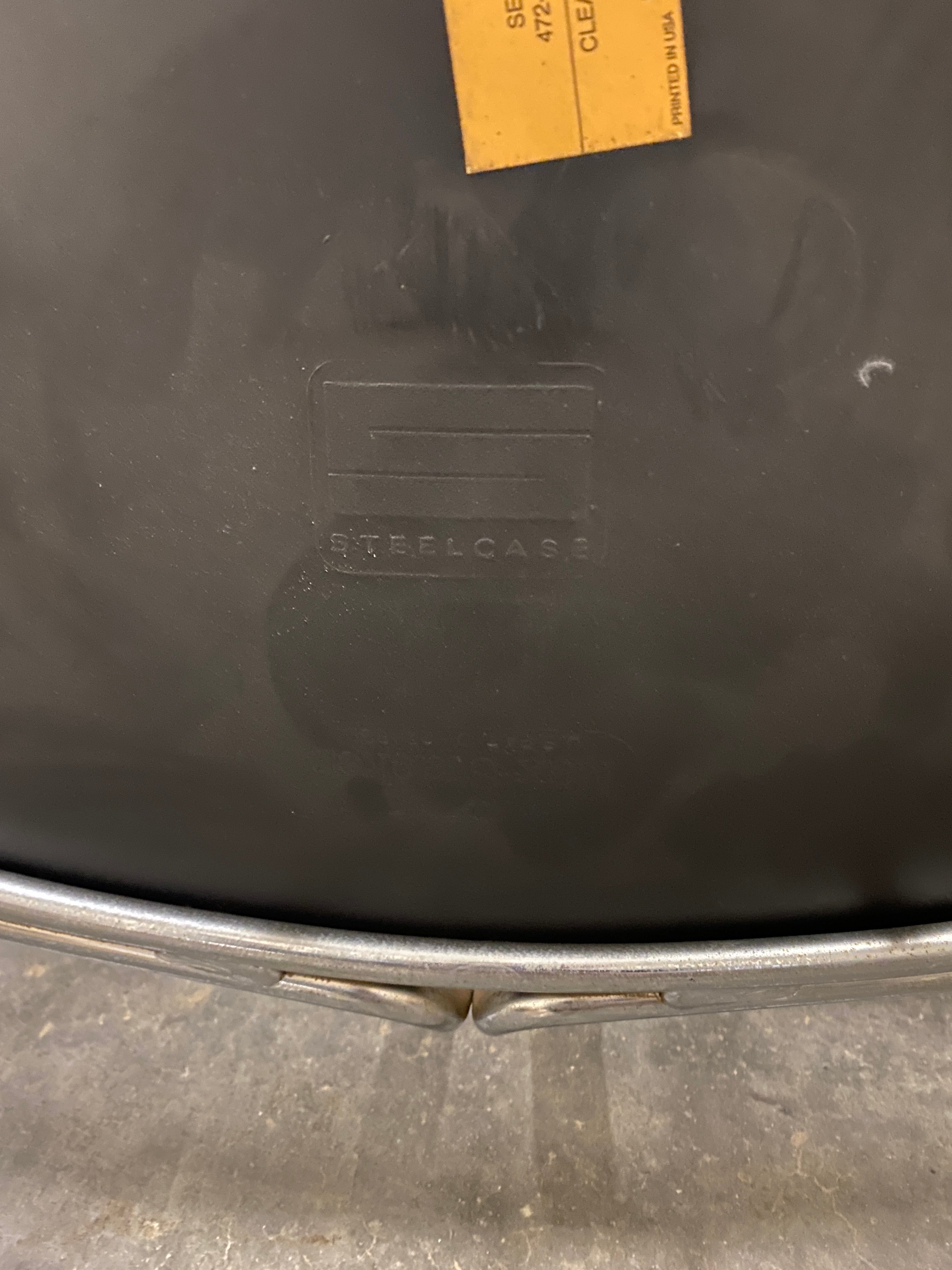 Steelcase Black Plastic Square Chair