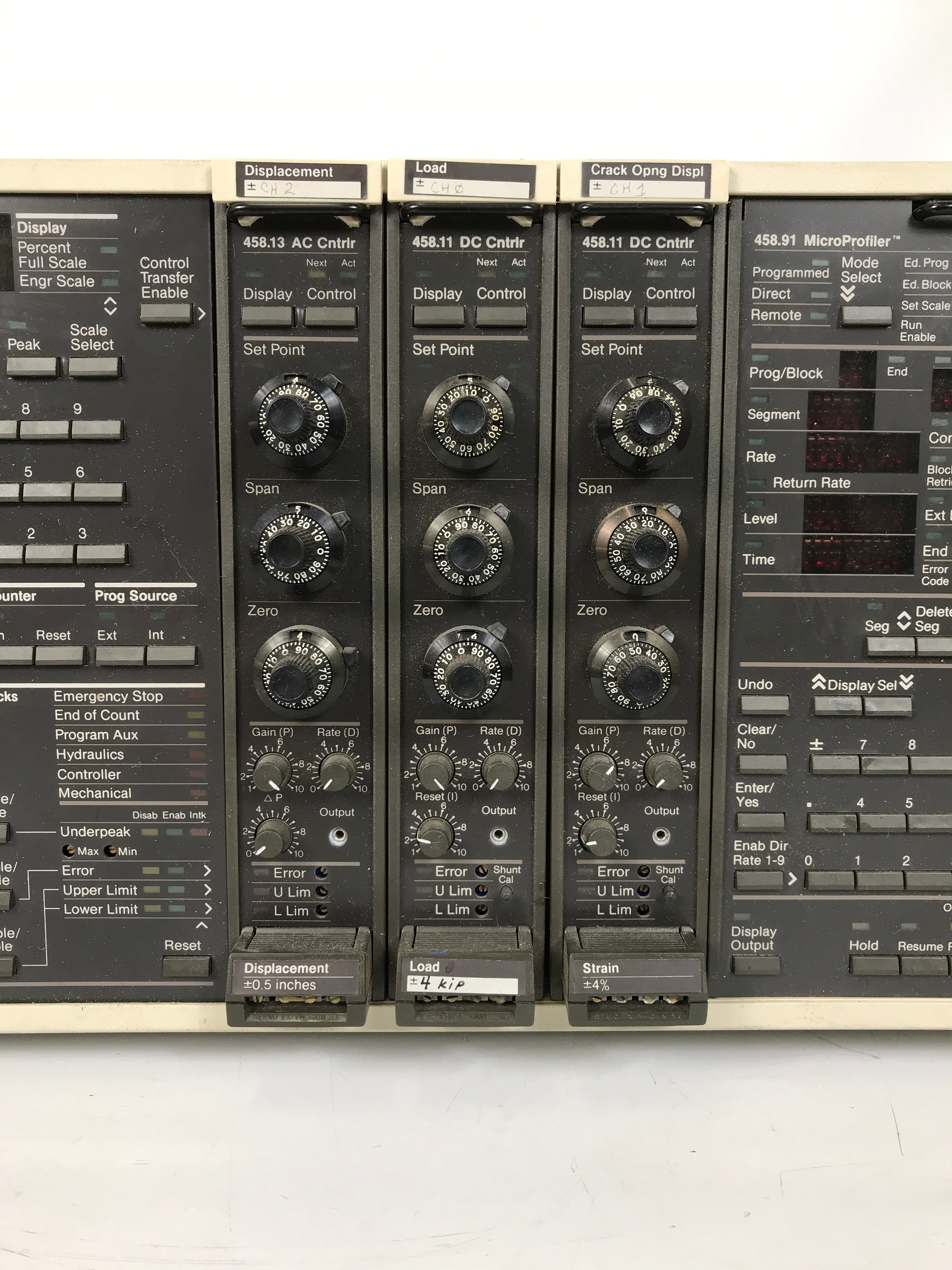 MTS 458.20 MicroConsole with (1) 458.13 AC Controller and (2) 458.11 DC Controller