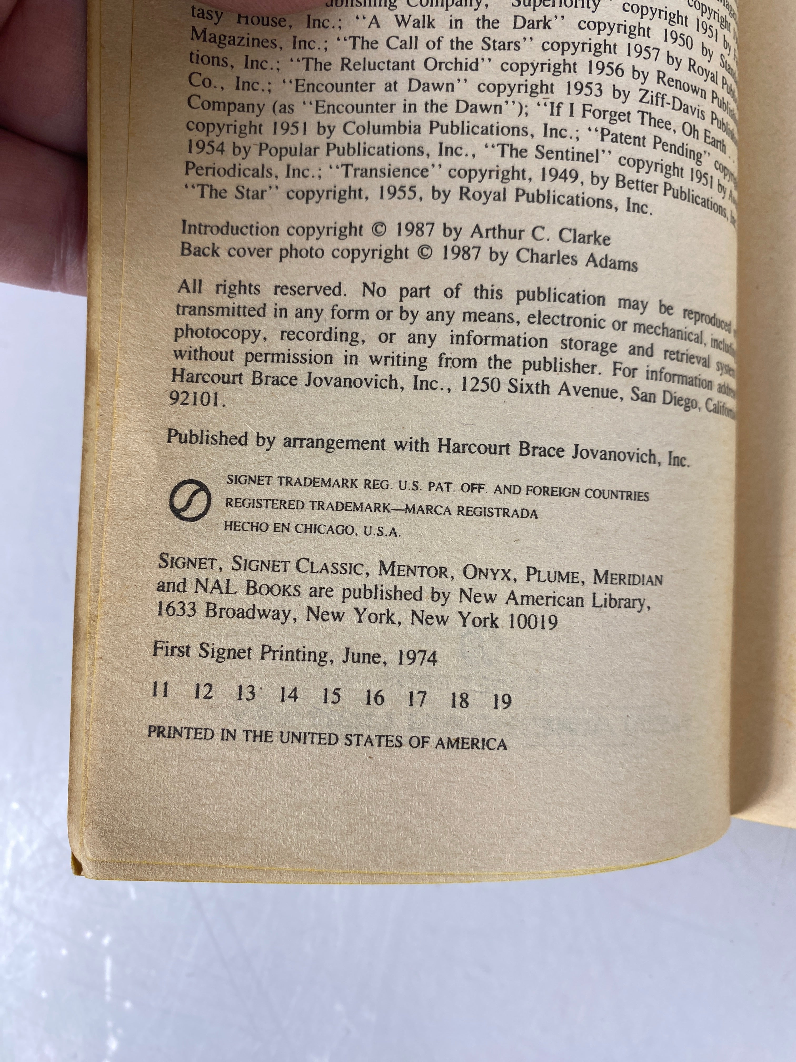 Nine Billion Names of God Arthur C. Clarke Science Fiction SC 1987