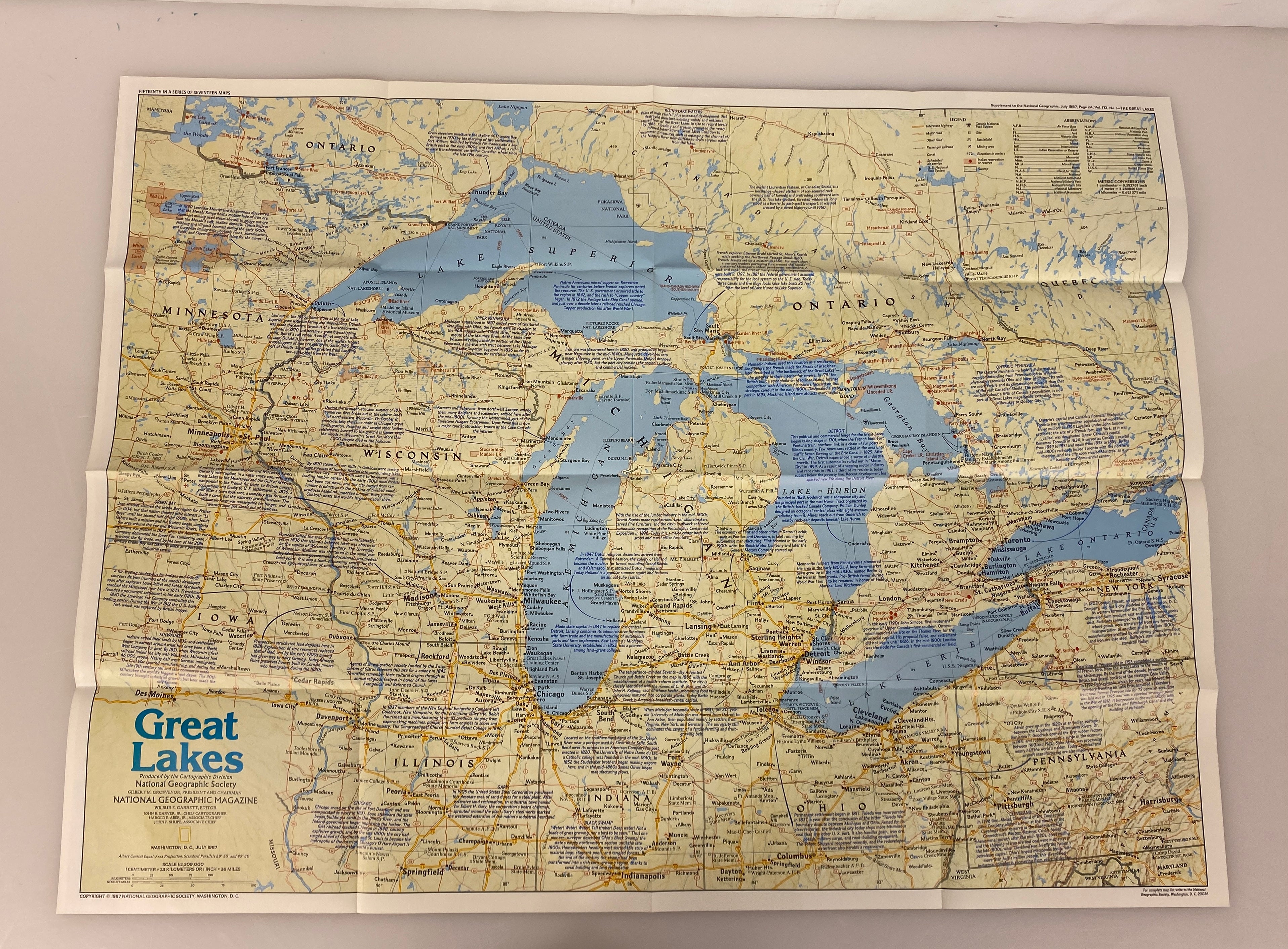 Lot of 11 Nat Geo The Making of America Maps-Far West/Deep South/Great Lakes