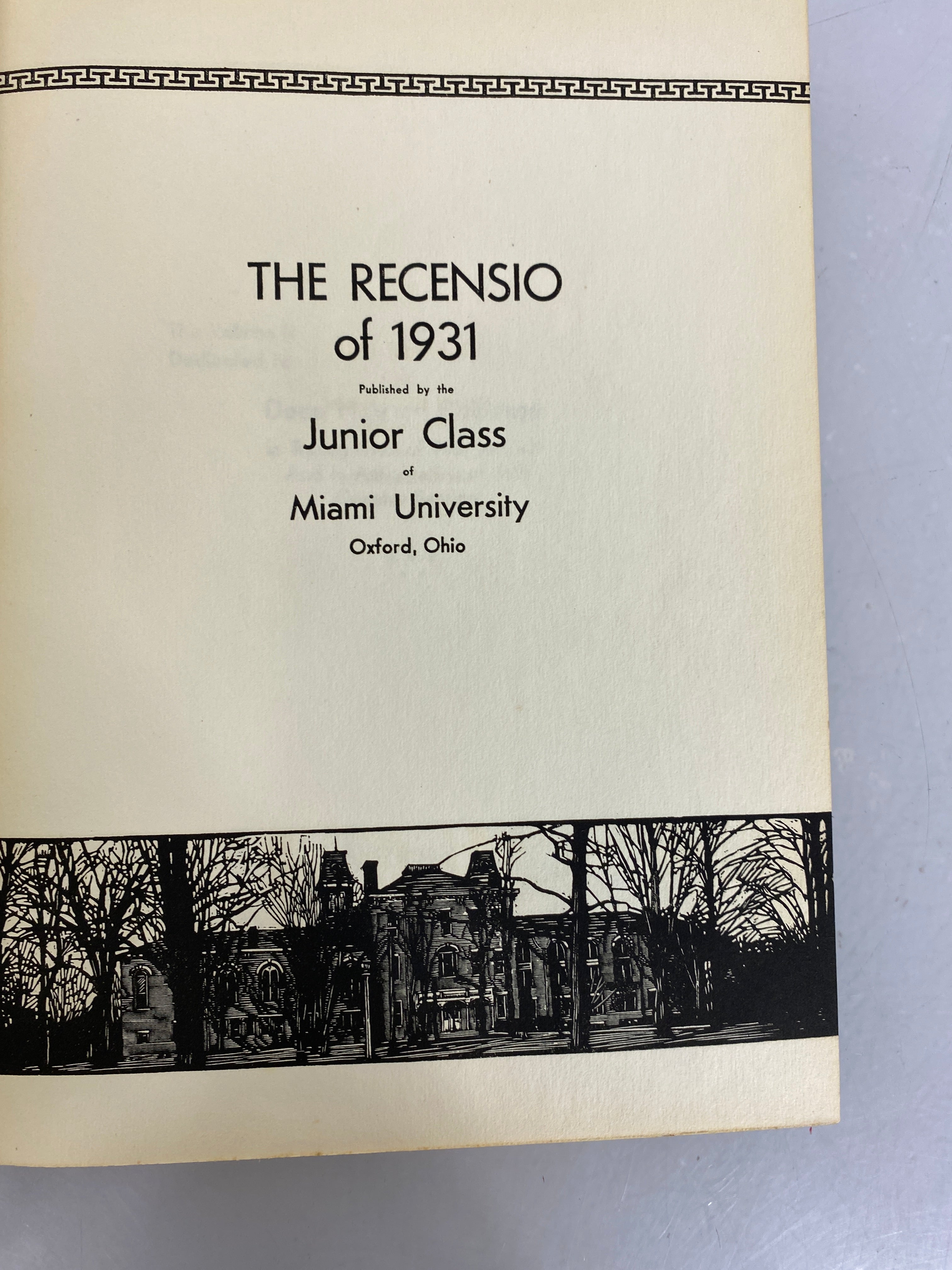 1931 Miami University "Recensio" Oxford Ohio