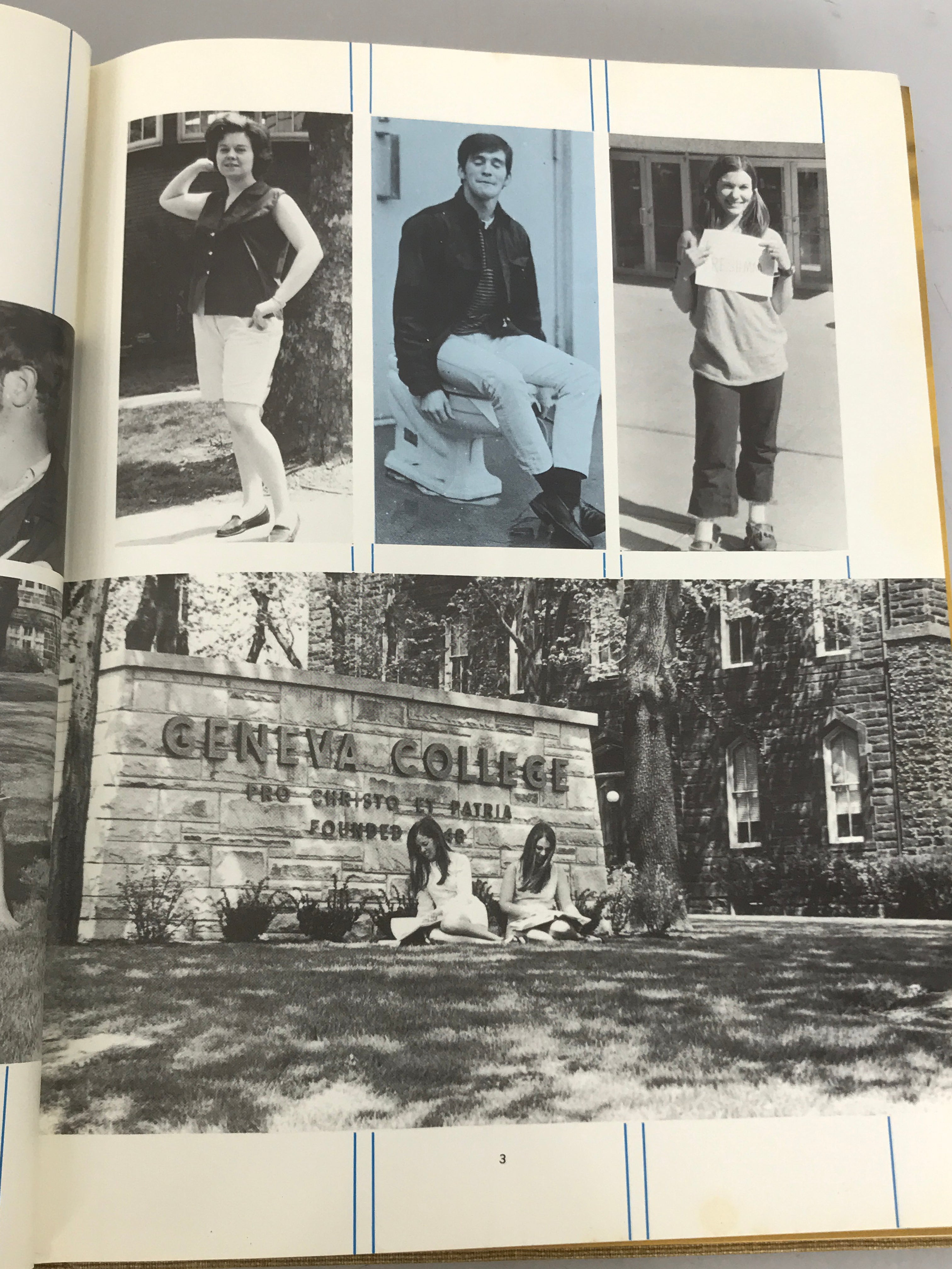 1969 Geneva College Yearbook Beaver Falls Pennsylvania HC
