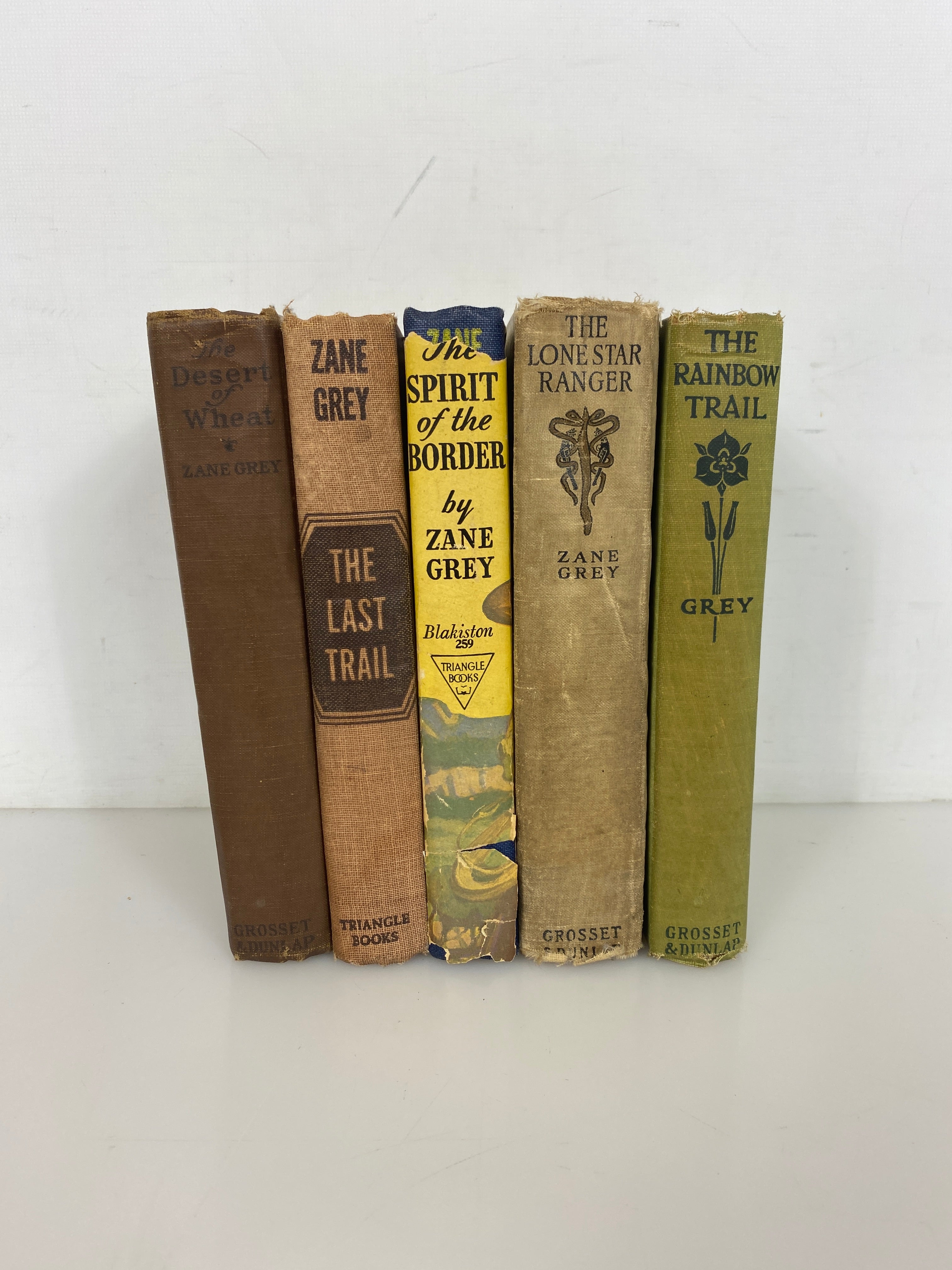5 Vintage Zane Grey incl The Lonestar Ranger/The Last Trail Vintage HC