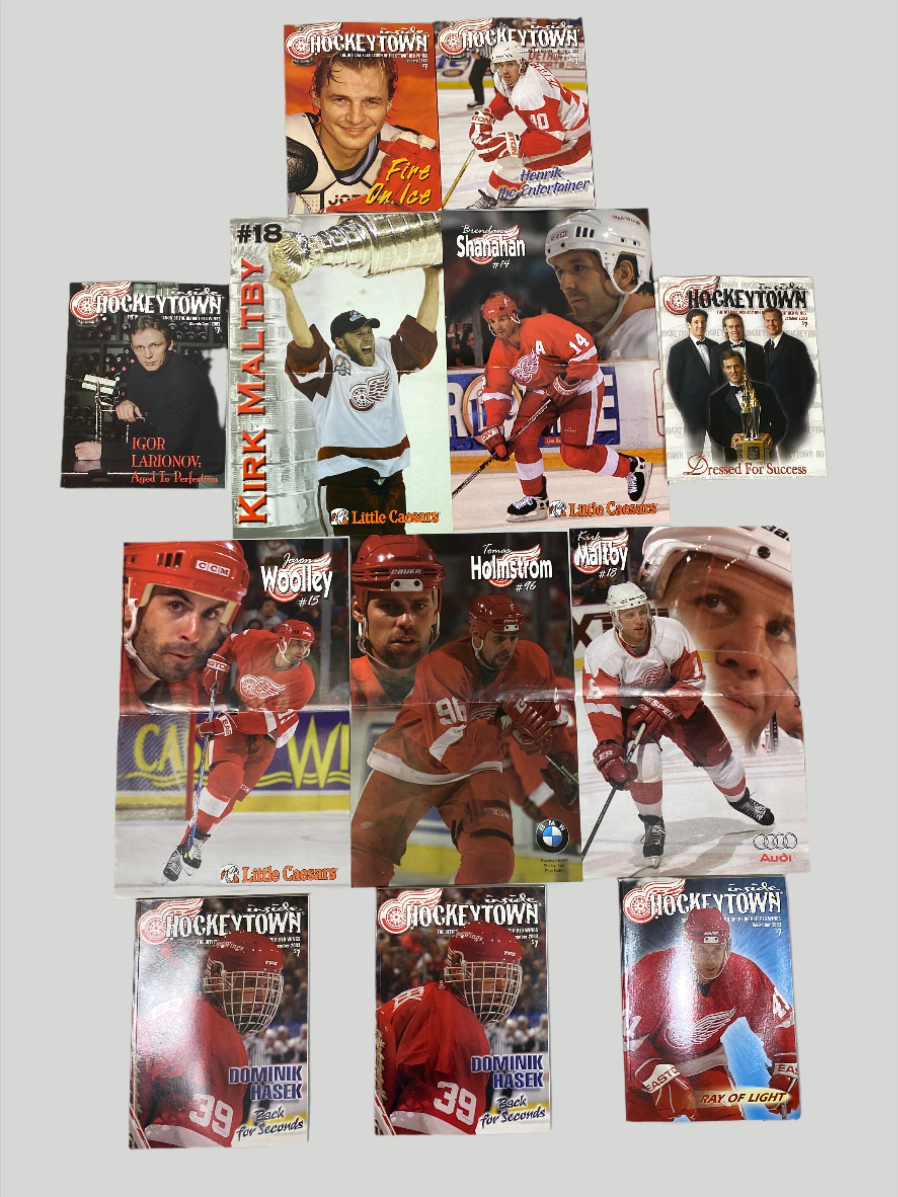 Lot of 8: inside Hockeytown Detroit Red Wings Magazine 2003 (incl-5 posters)