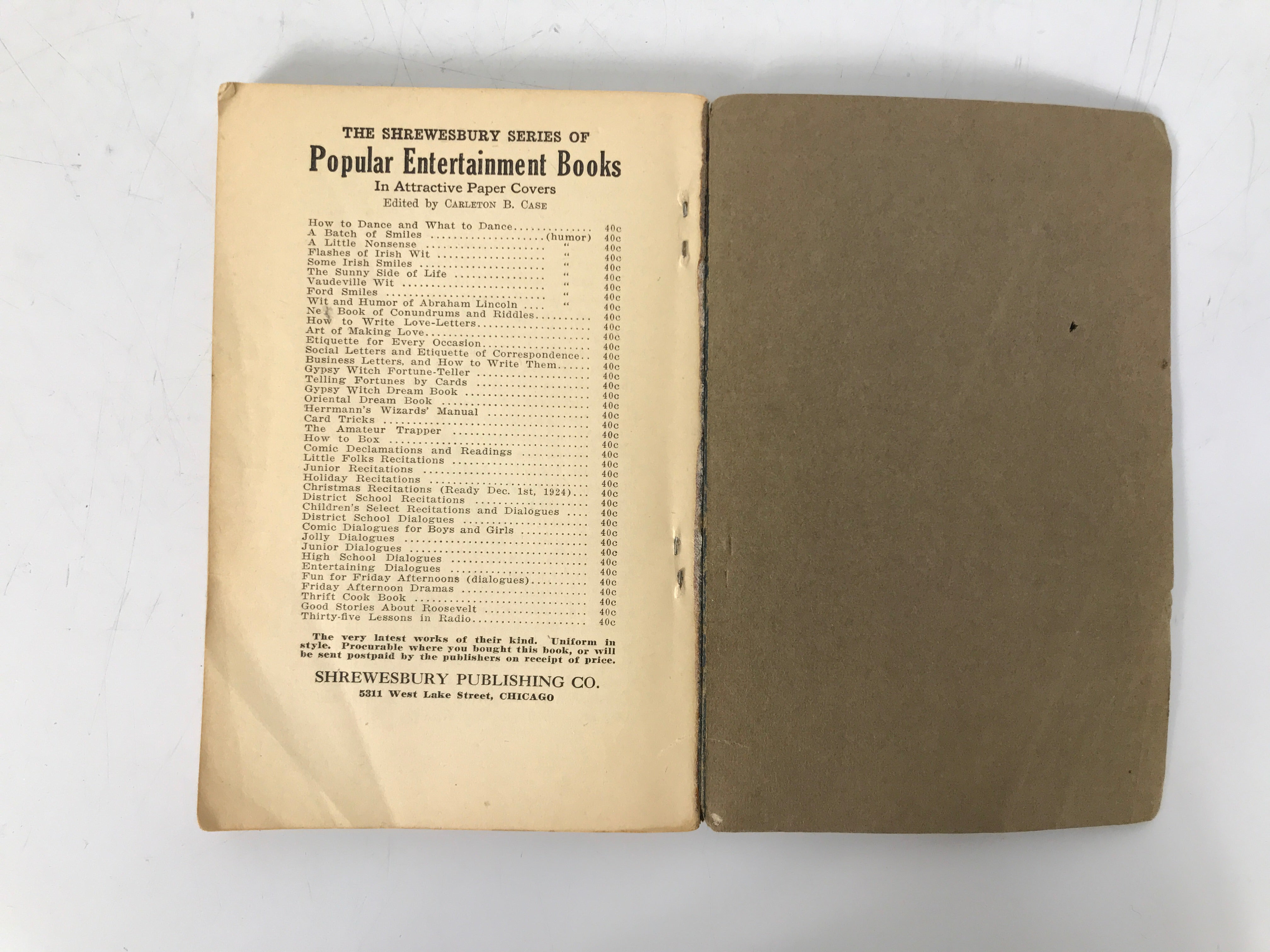 Wit & Humor of Abraham Lincoln Carleton B. Case 1924 Antique SC