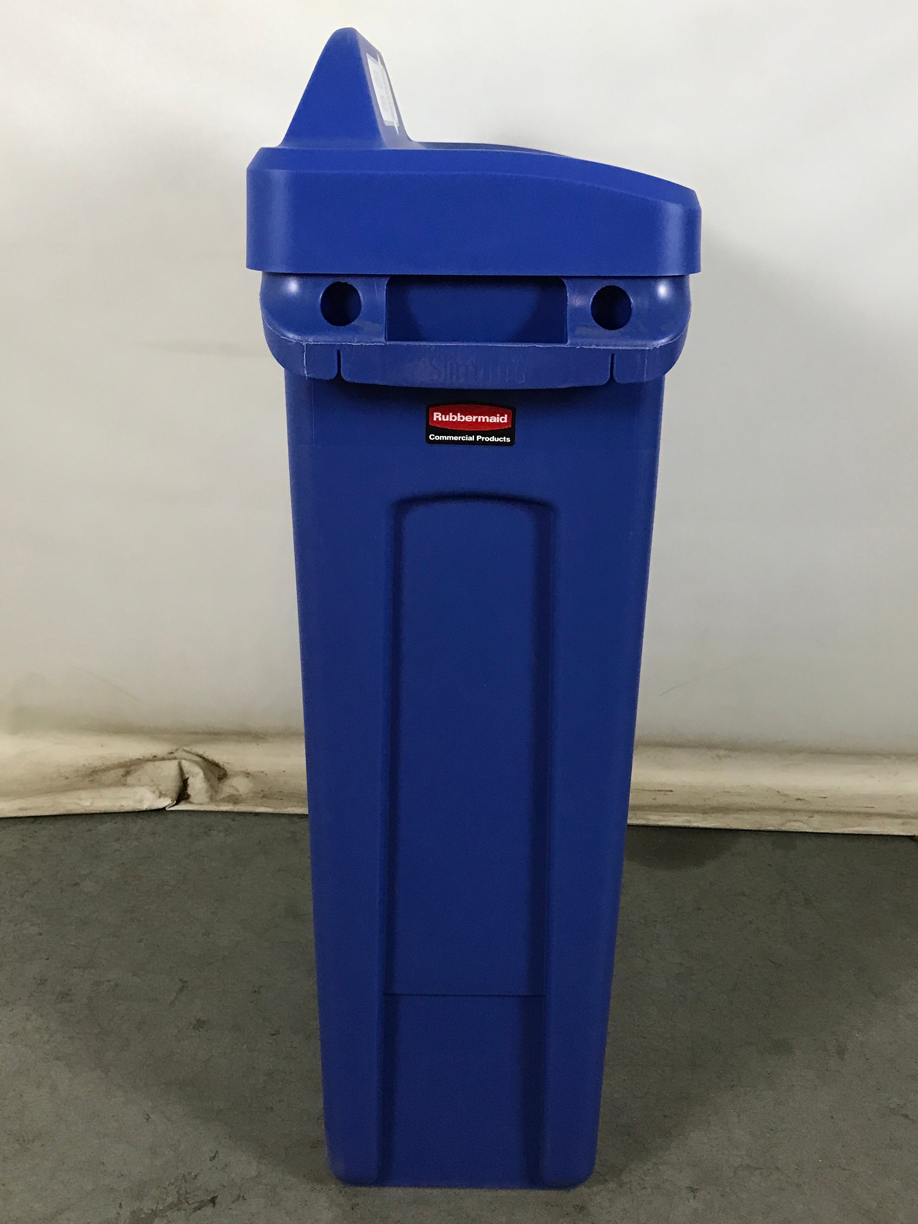 Rubbermaid Slim Jim Blue Trash Can