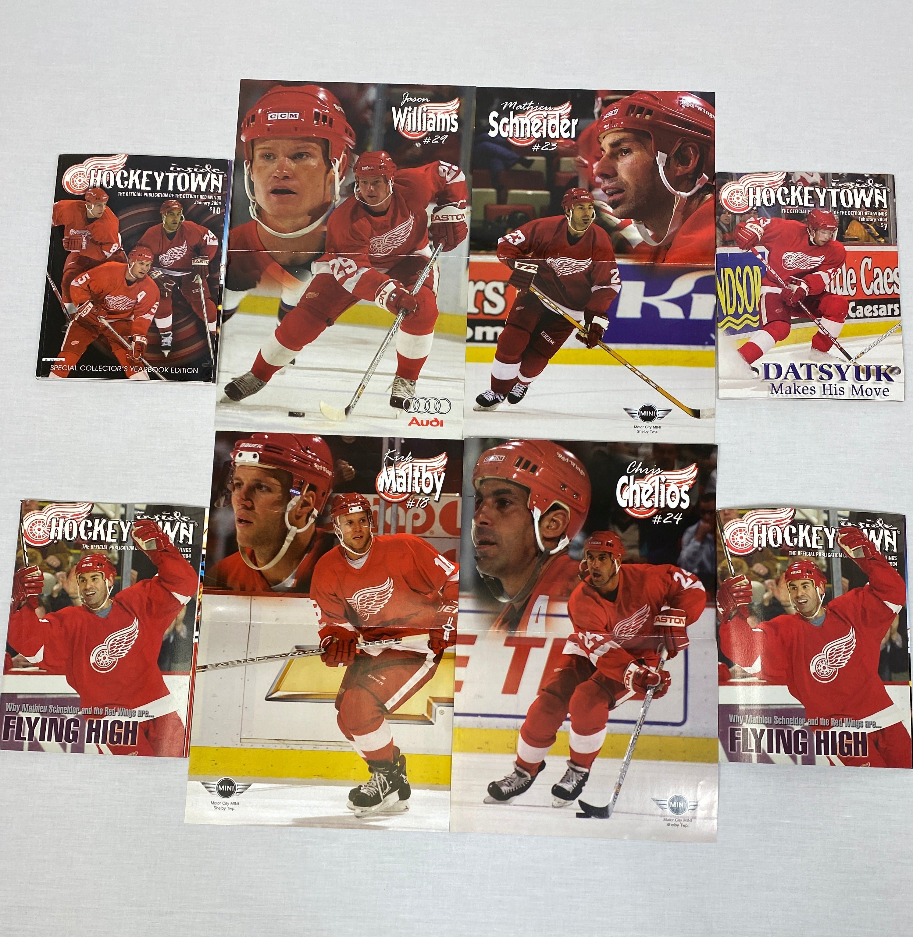 Lot of 4: inside Hockeytown Detroit Red Wings Magazine 2004 (incl-4 posters)