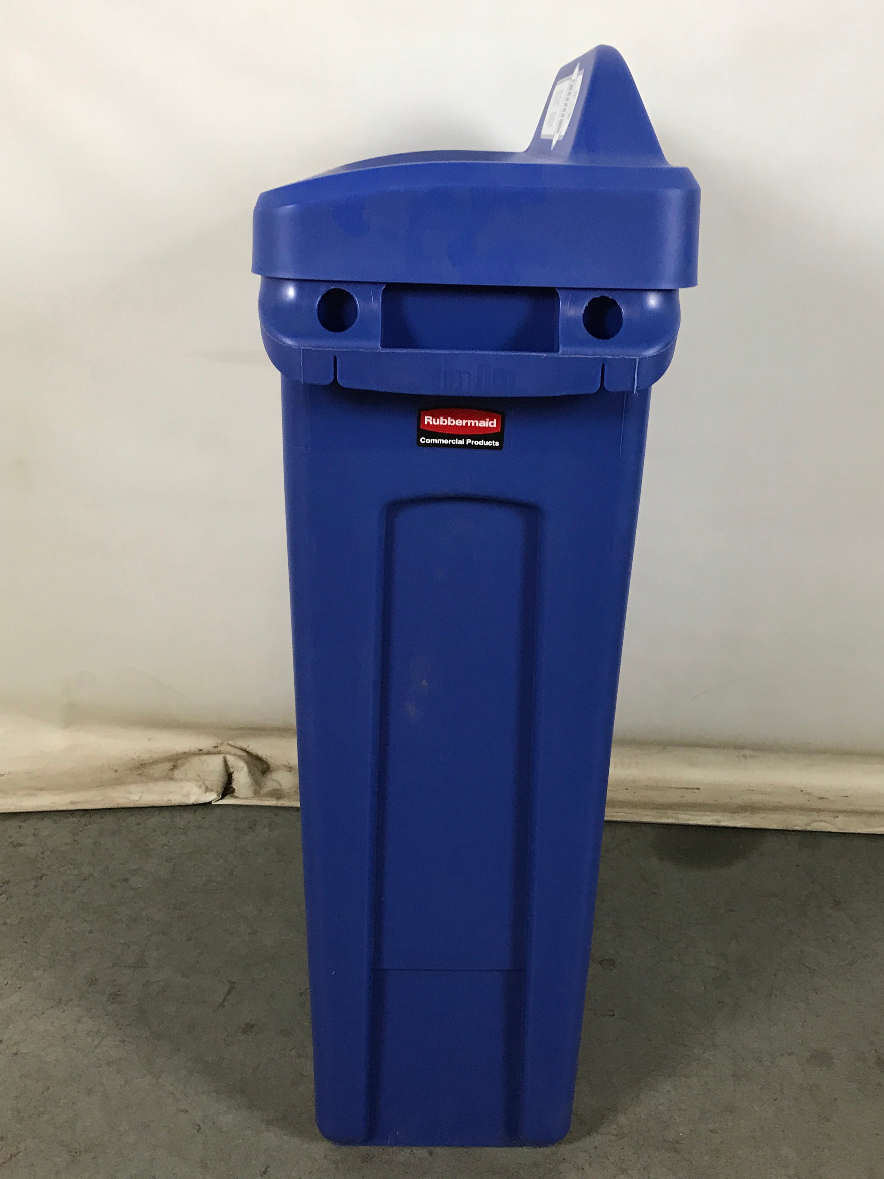 Rubbermaid Slim Jim Blue Trash Can