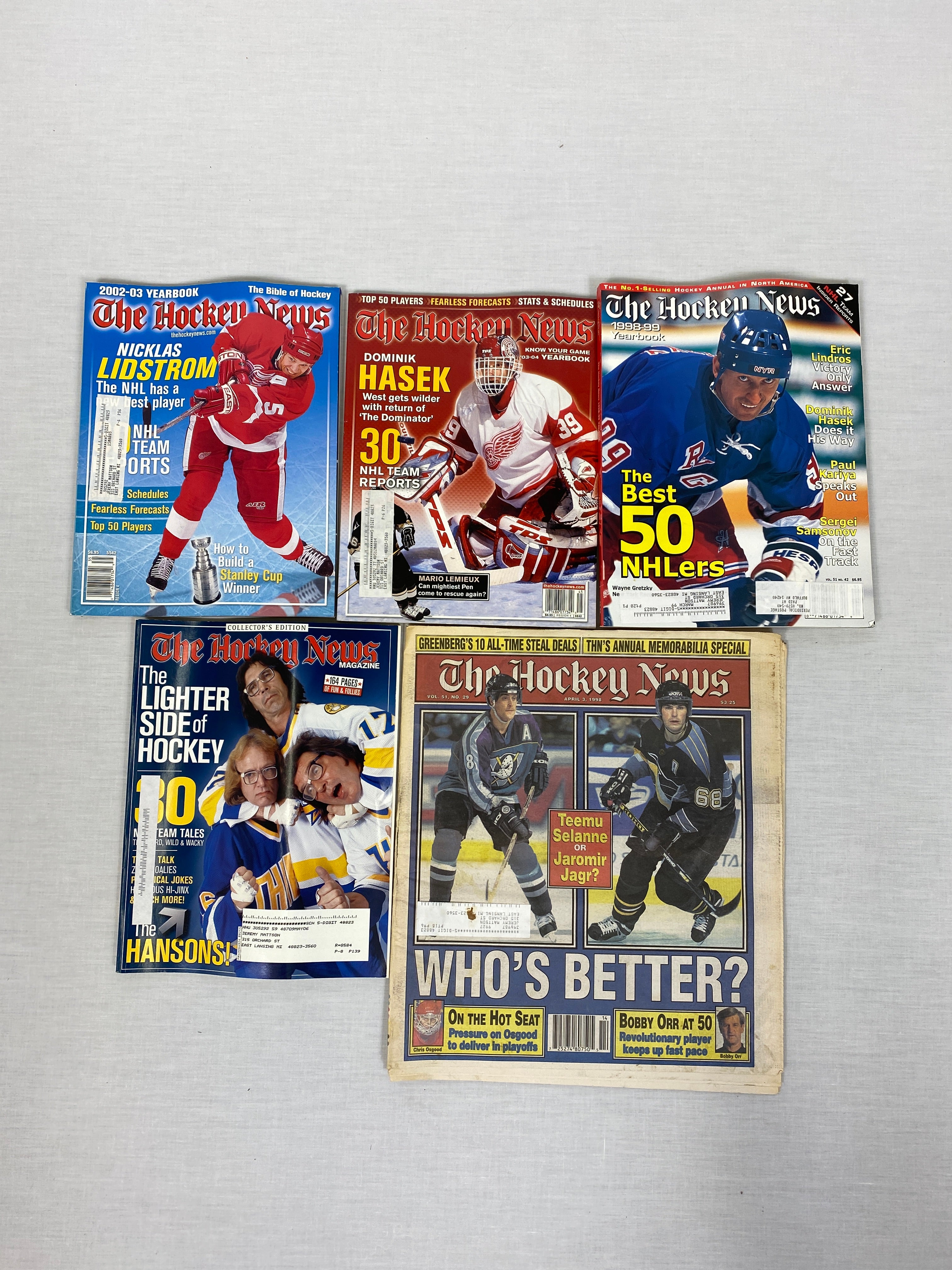Lot of 5 The Hockey News 1998-2004 Includes The Lighter Side of Hockey