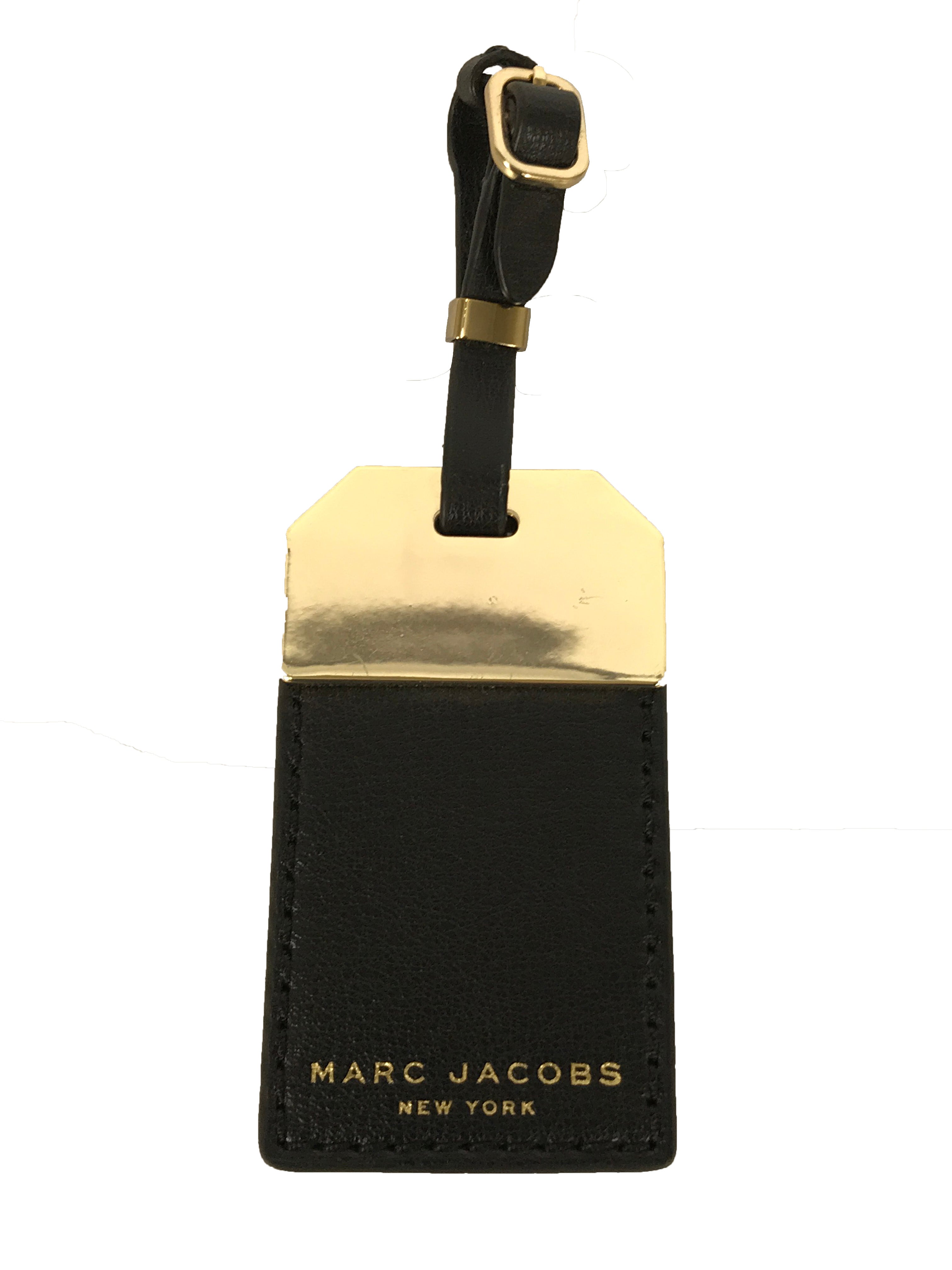 Marc Jacobs Black and Gold Luggage Tag