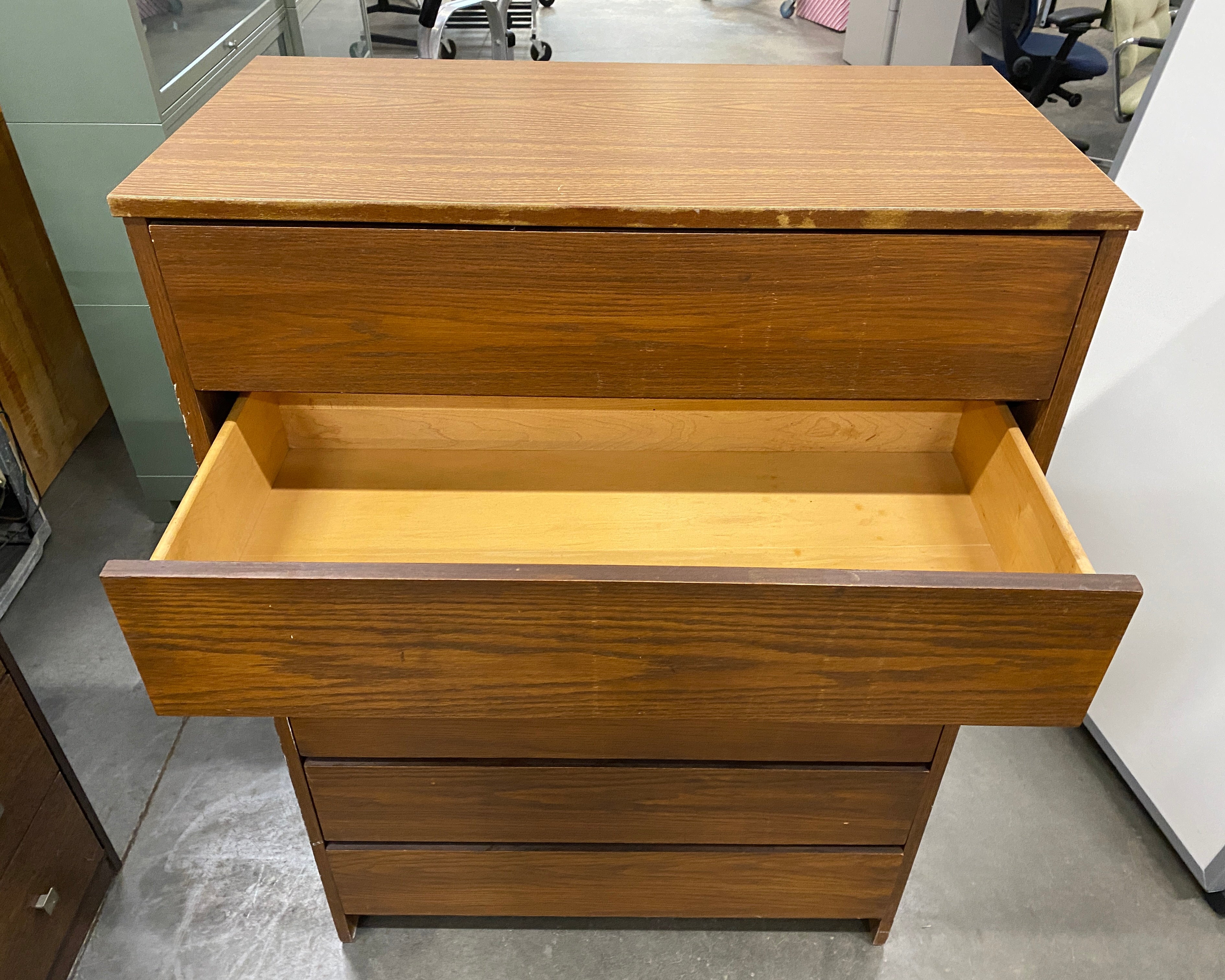 Large Brown Wooden Lateral Dresser