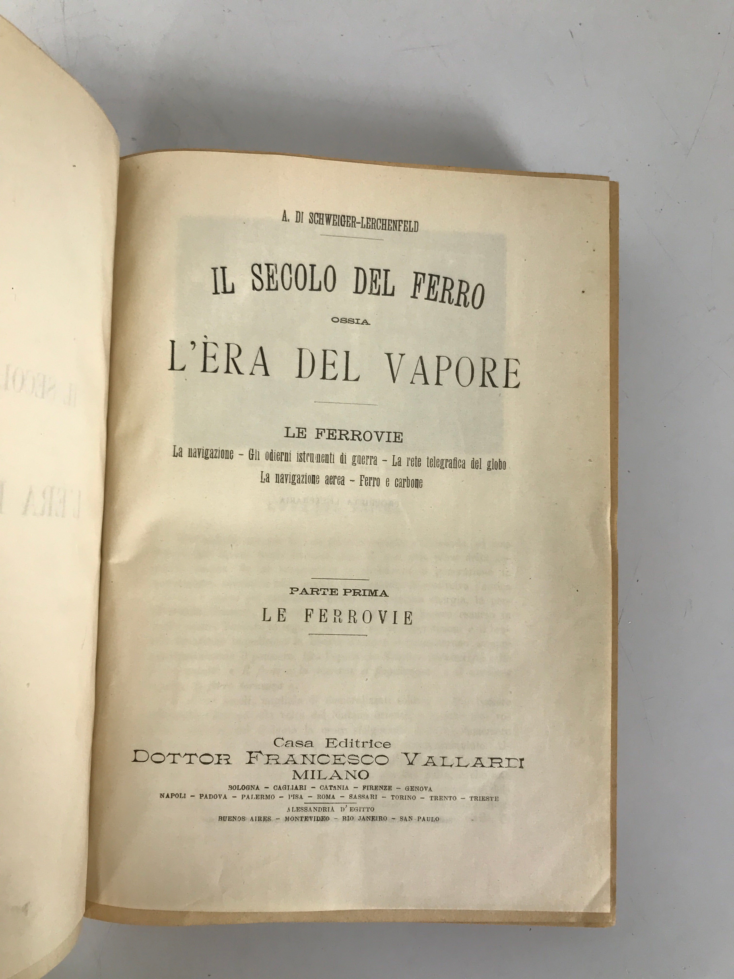 Il Secolo Del Ferro (The Iron Century)  c1880 HC