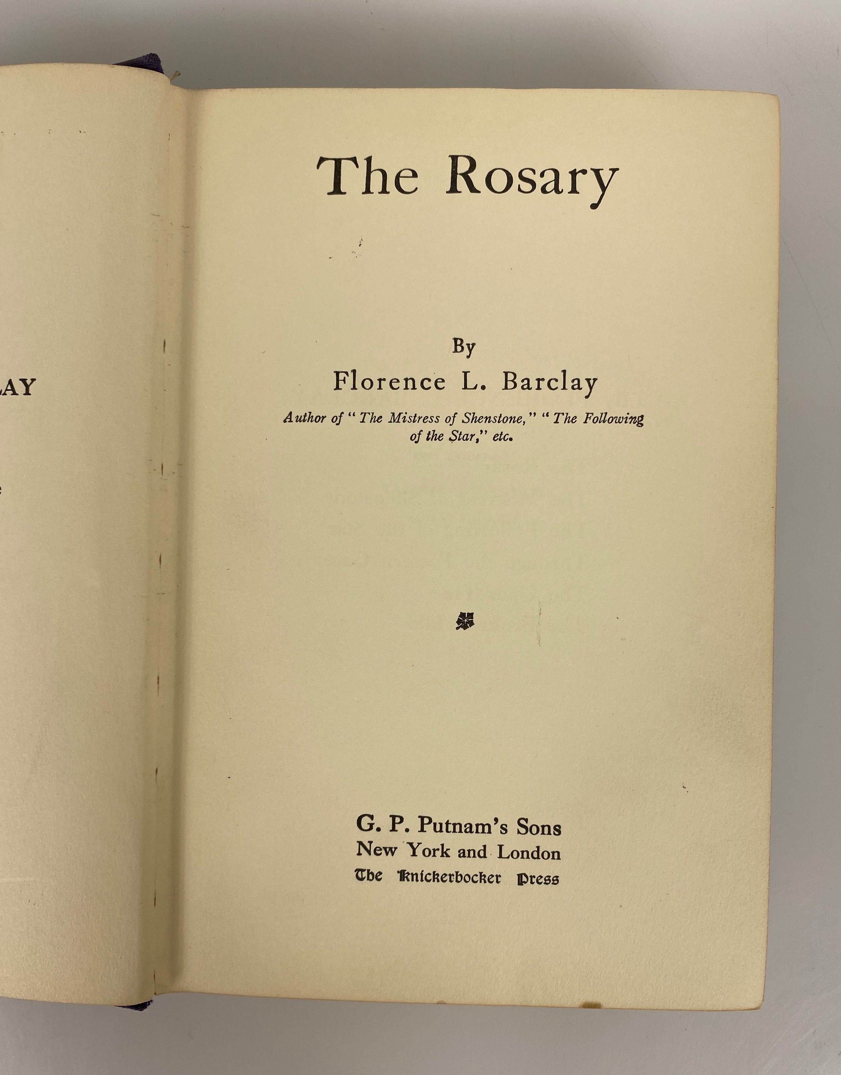 2 Antique Romance Novels: A Woman's Temptation (1901)/The Rosary (1909) HC