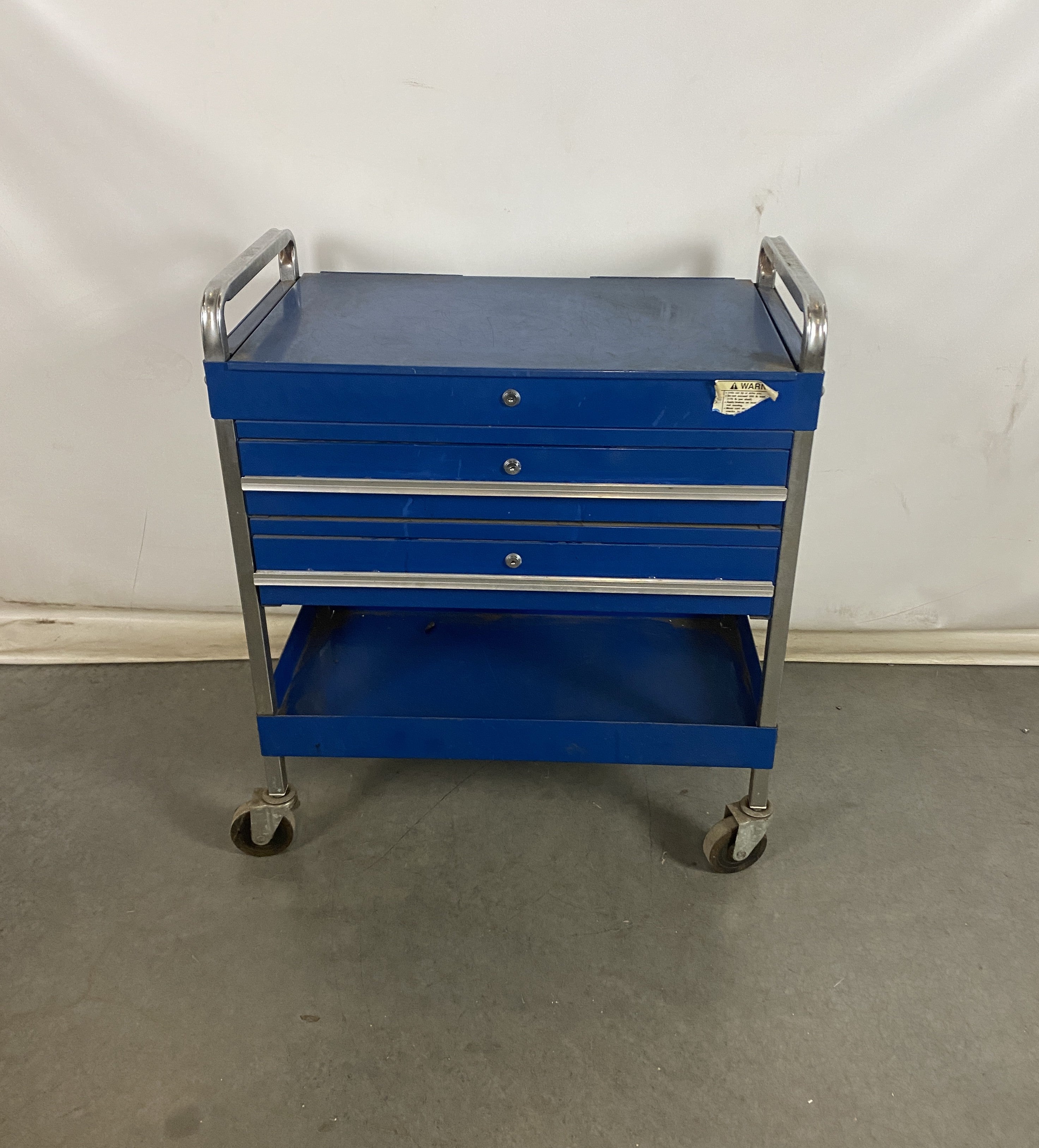 Blue Metal Industrial Mobile Workbench