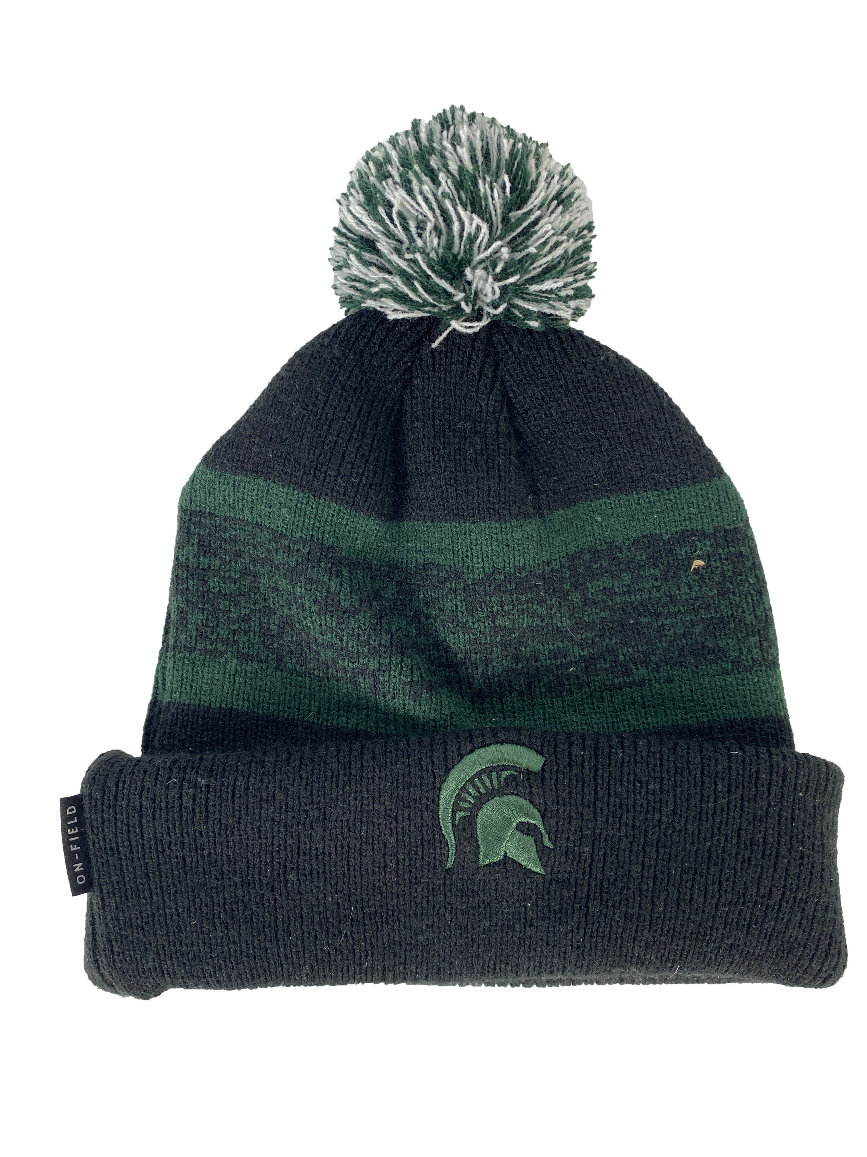 Green and Black Michigan State Winter Hat
