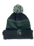 Green and Black Michigan State Winter Hat