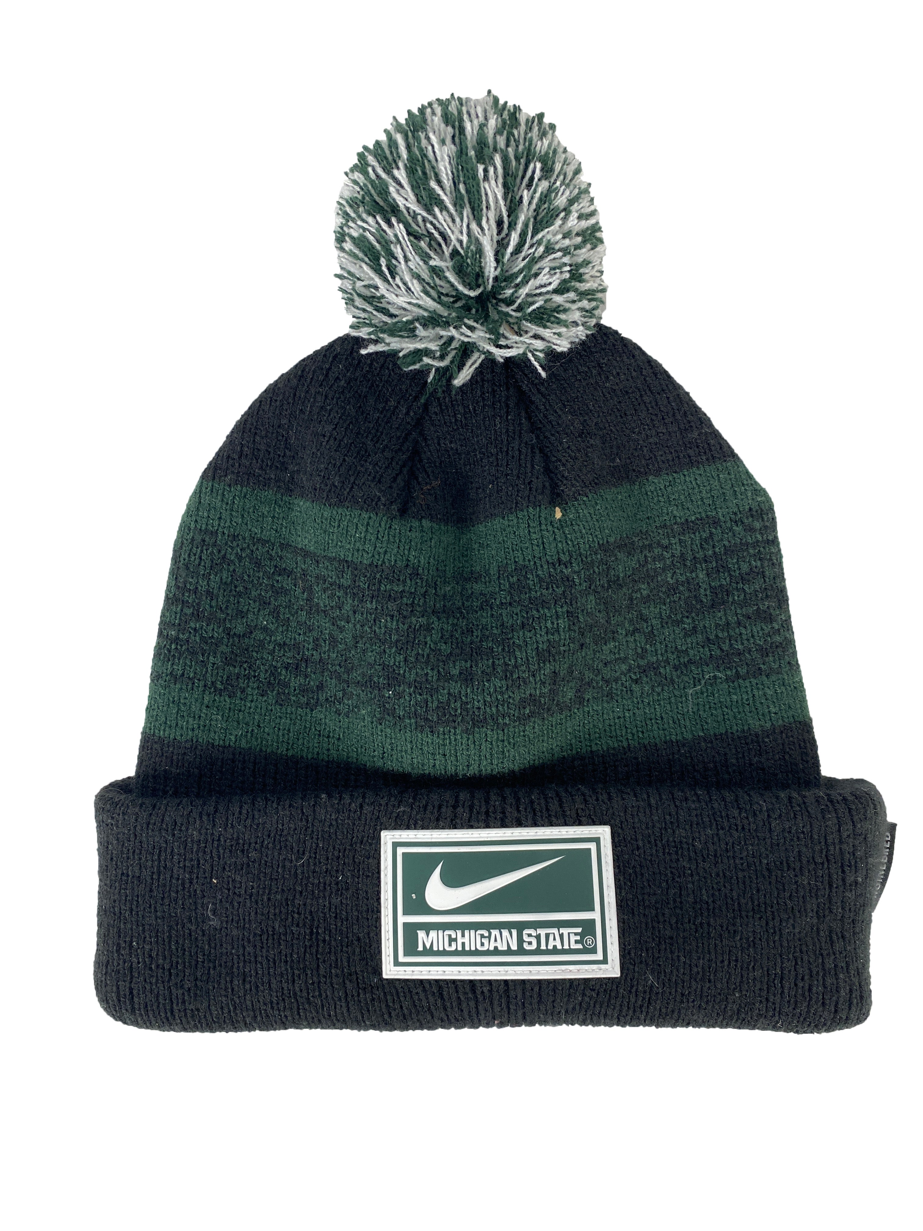 Green and Black Michigan State Winter Hat