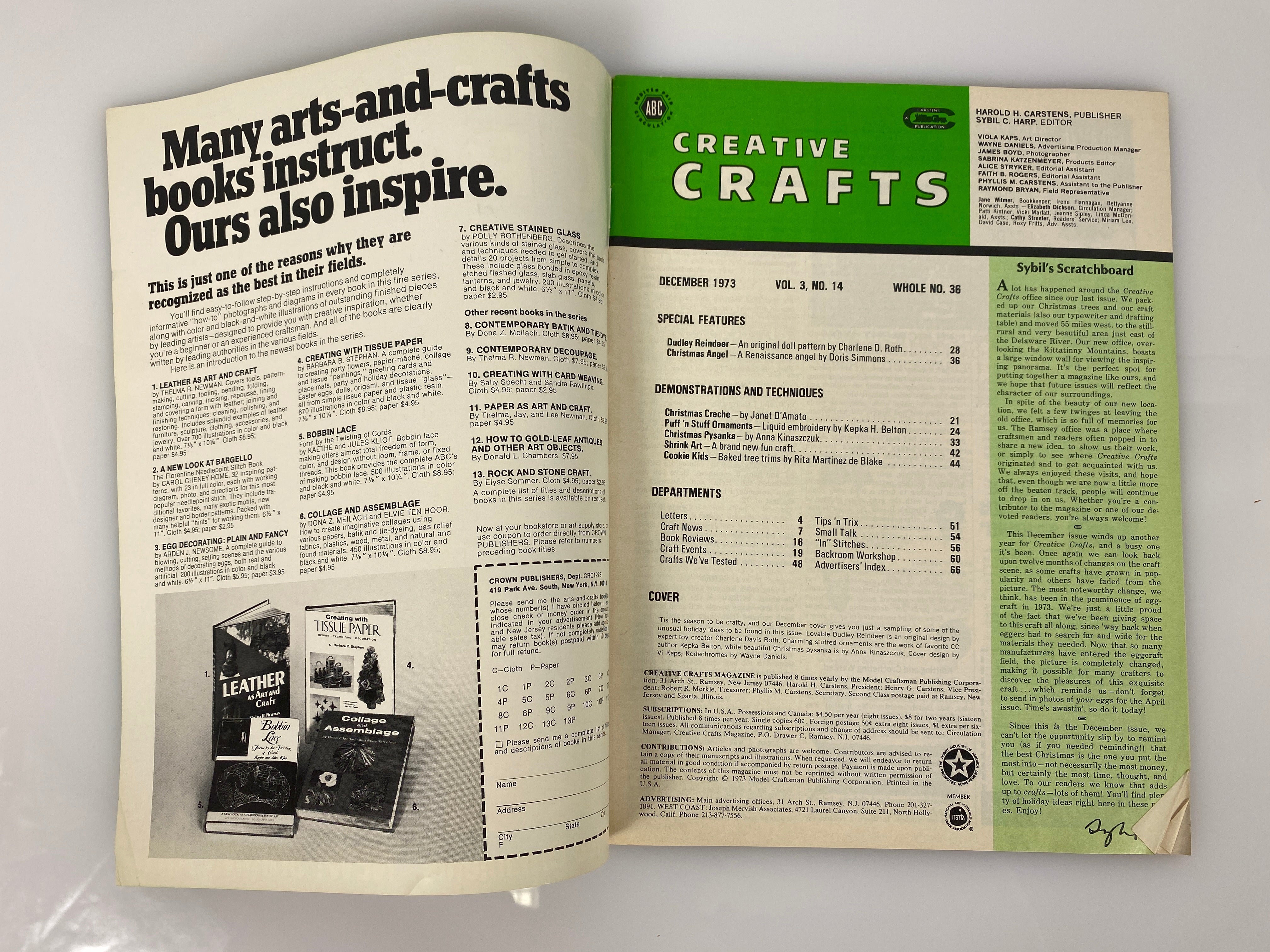 Creative Crafts Vintage Magazine December 1973