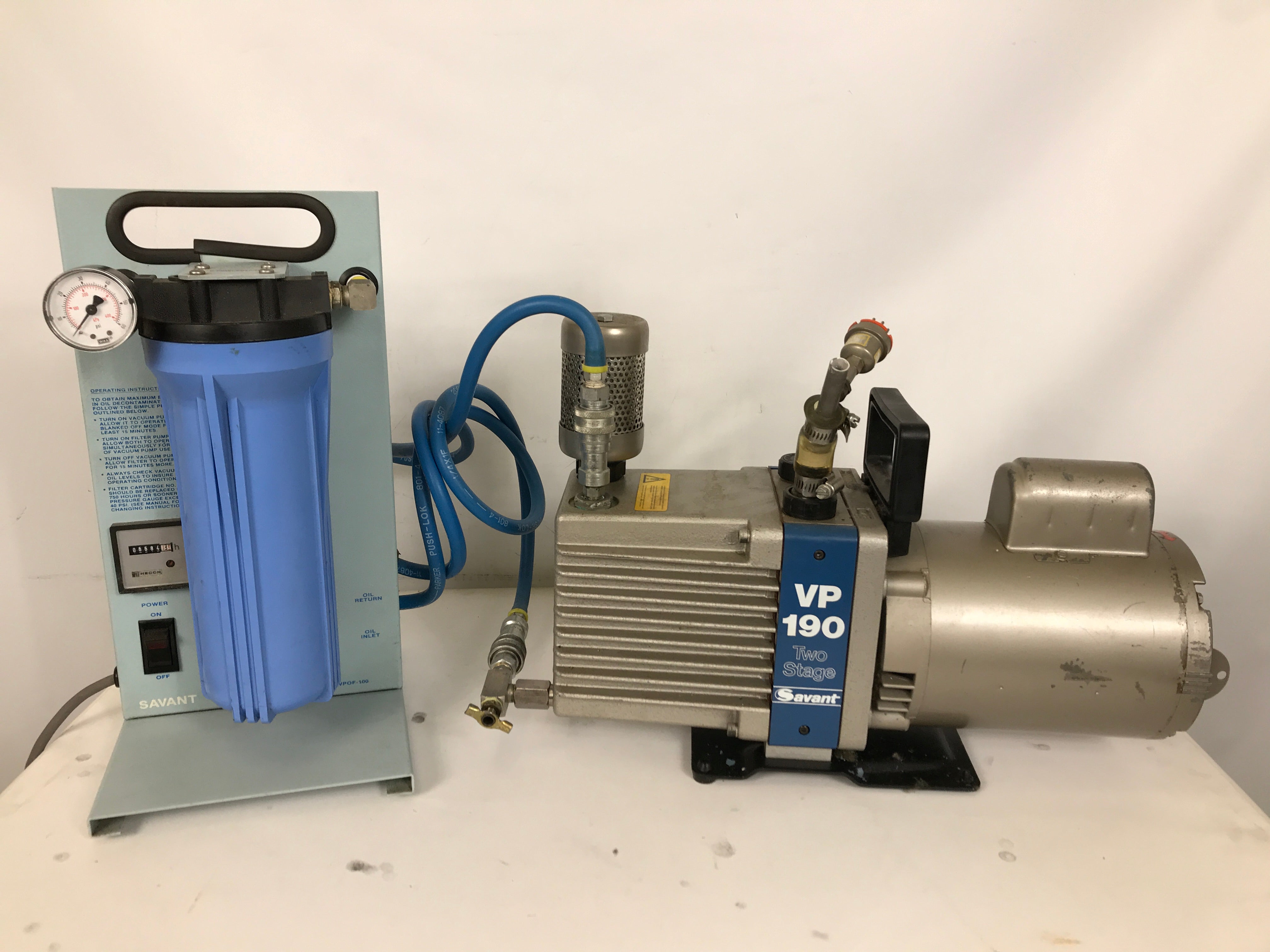 SAVANT VP 190 Two Stage High Vacuum Pump and Filter Pump