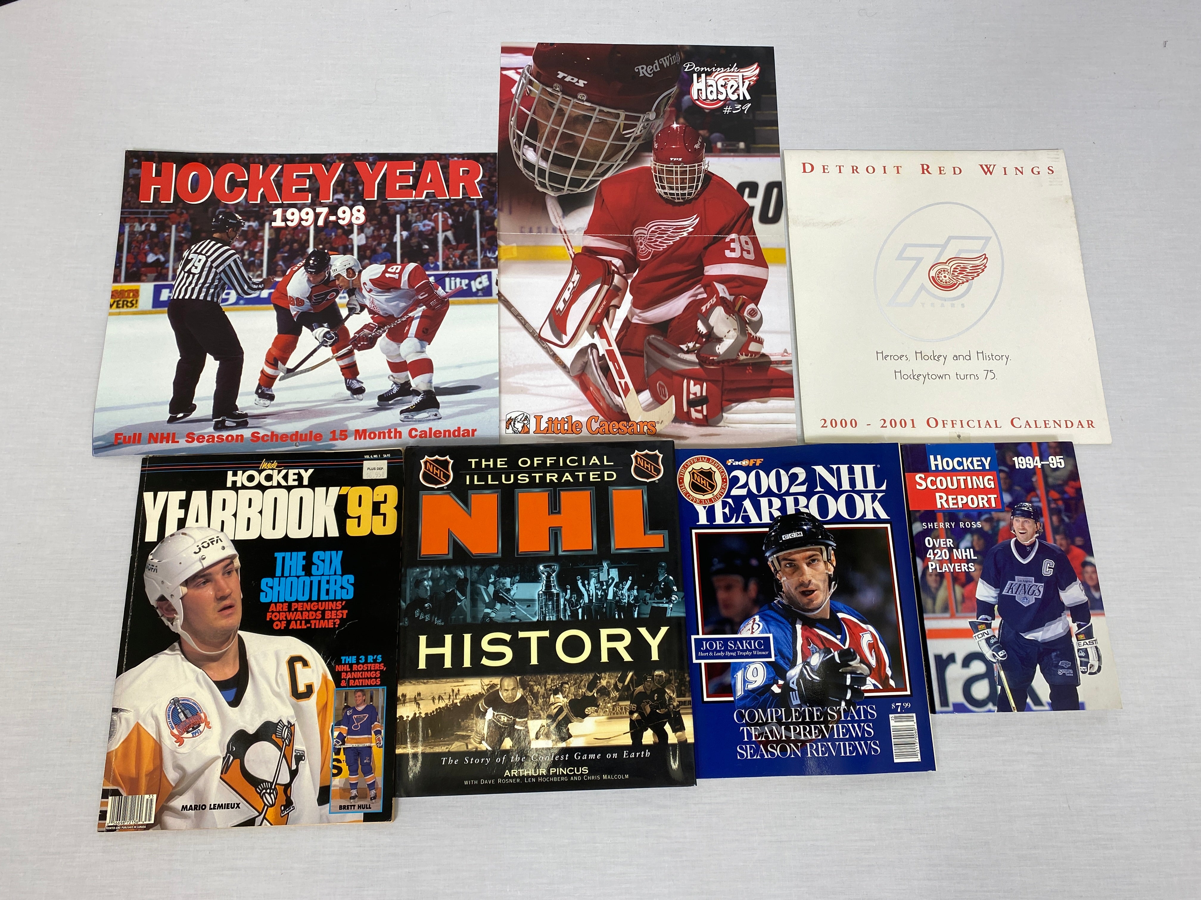 1990's-2000's Hockey Lot: 4 books, 2 calendars + fold-out poster