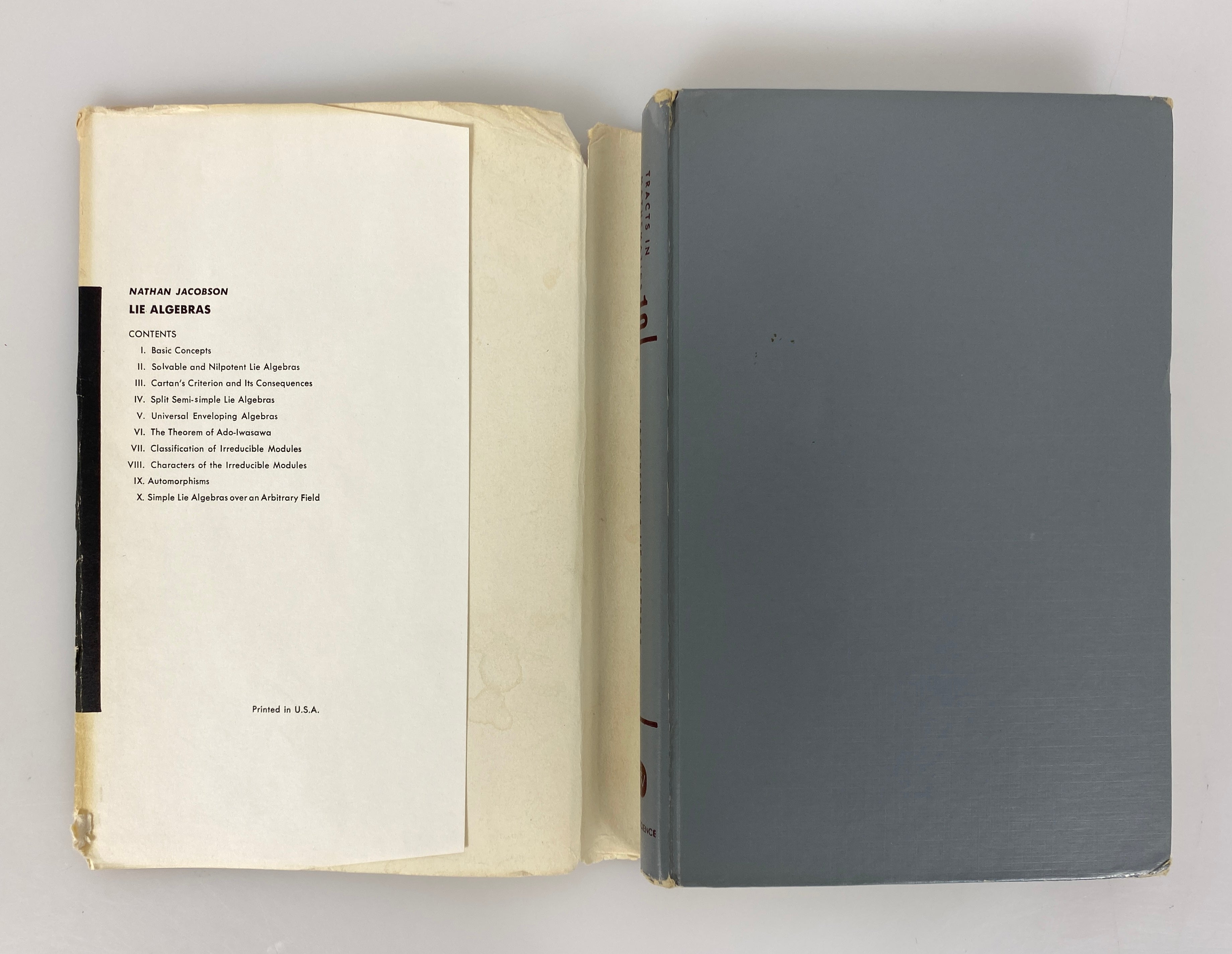 Lie Algebras by Nathan Jacobson 1962 Interscience Tracts 10 HC DJ