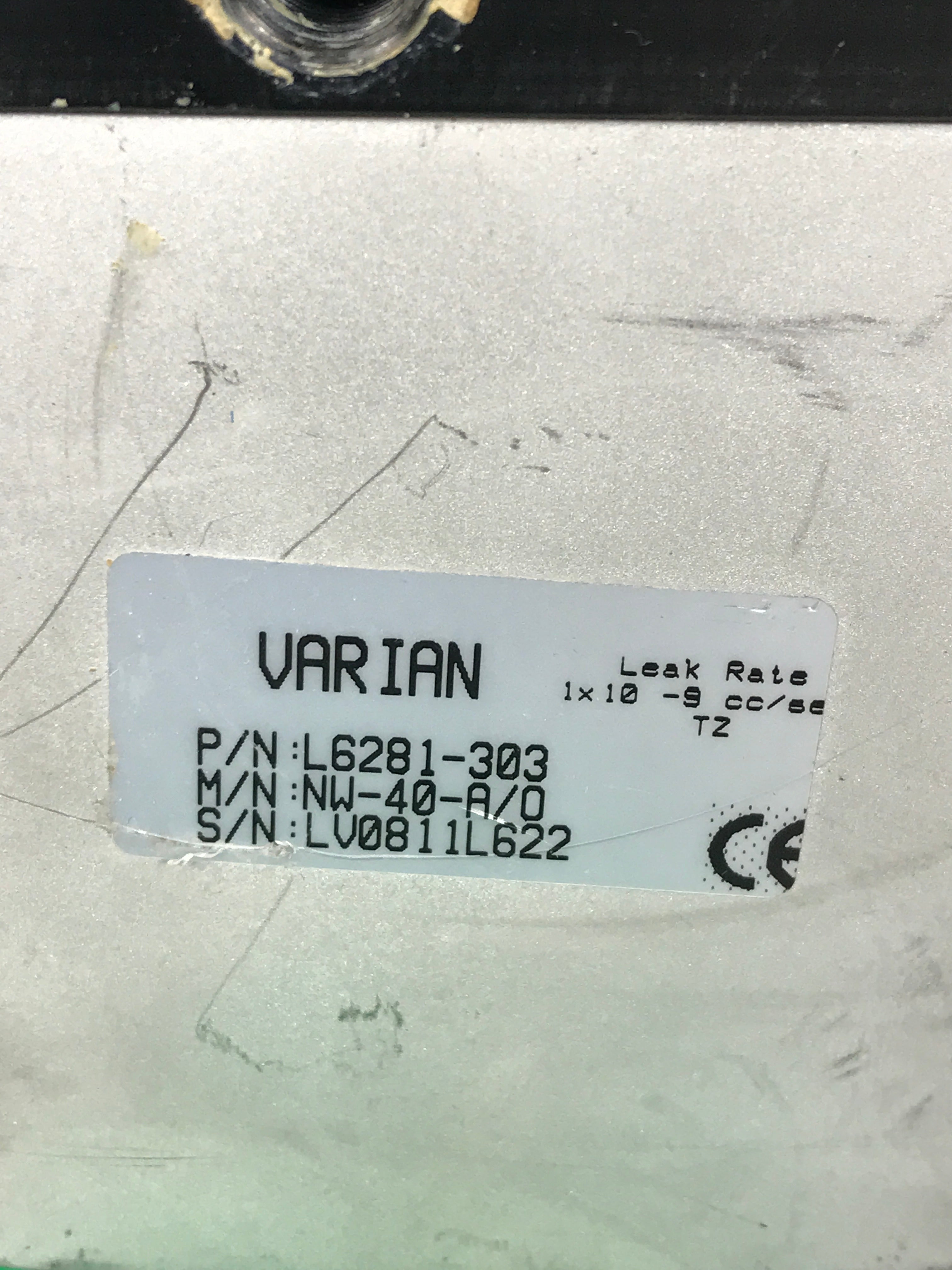 Varian L6281-303 NW40 Aluminum Right Angle Block Valve