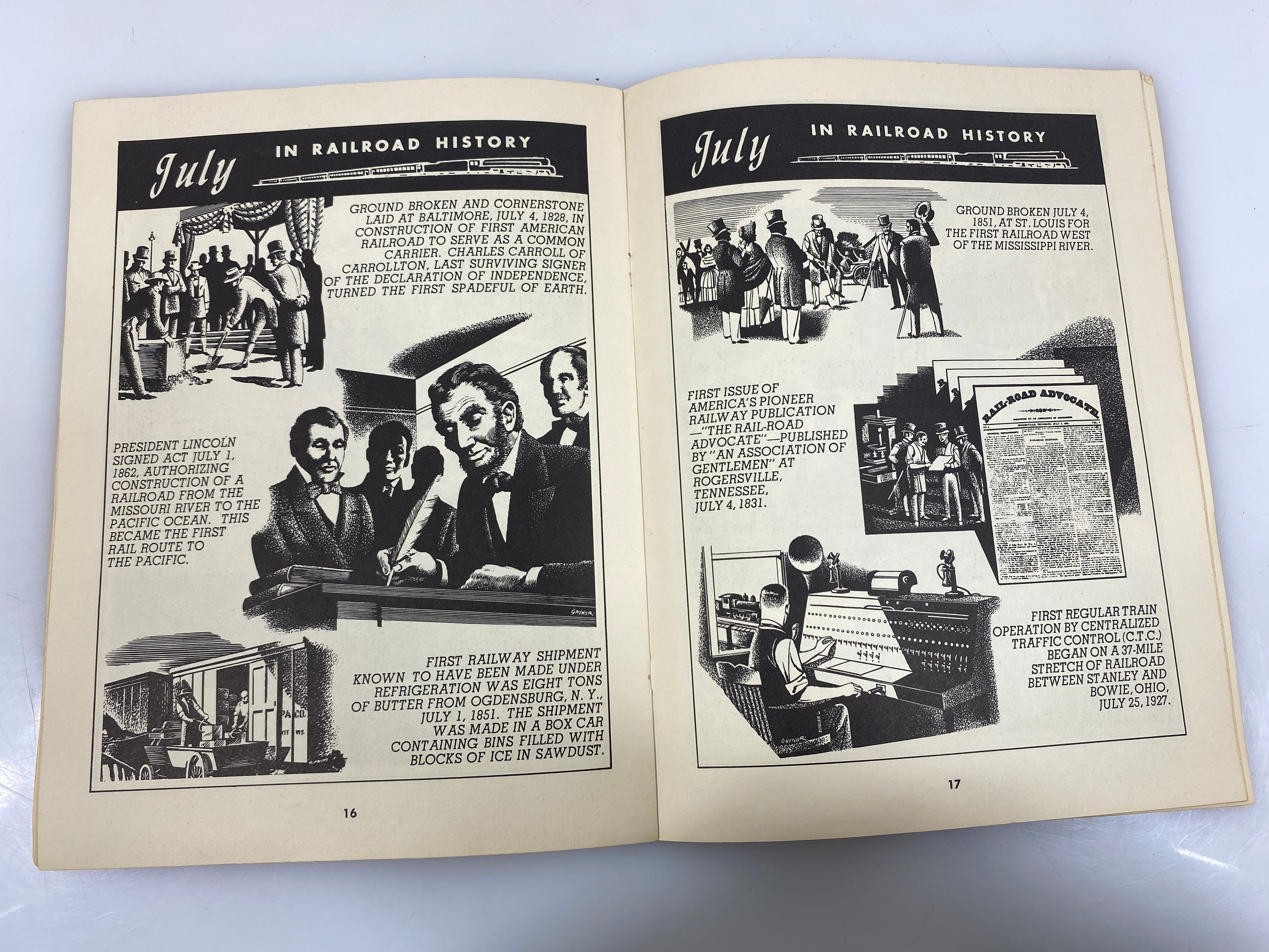 Highlights of American Railroad History 1956 SC