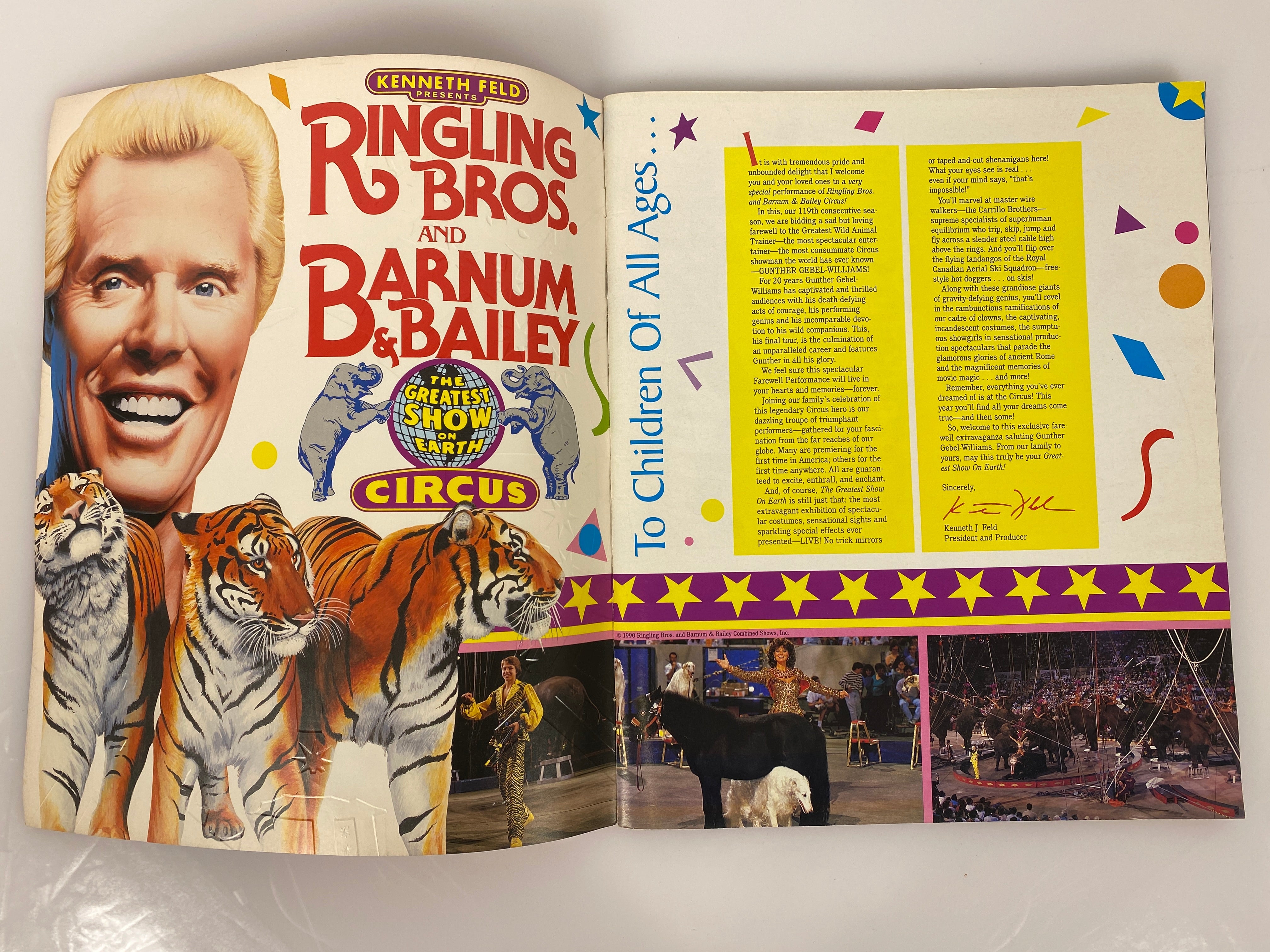 Ringling Brothers Circus Program Gunther Gebel-Williams w/Ticket Stub 1990