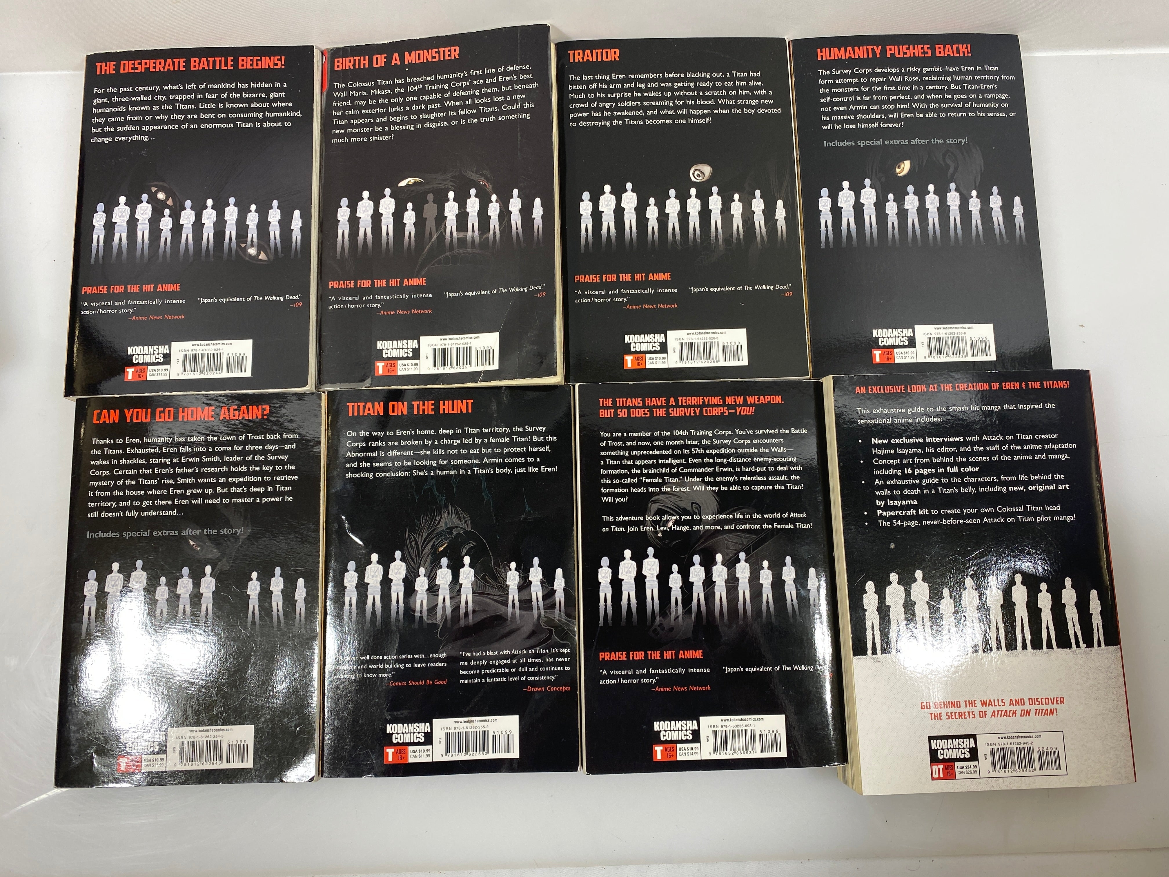 Lot of 8 Attack on Titan Manga Books 2012-2014