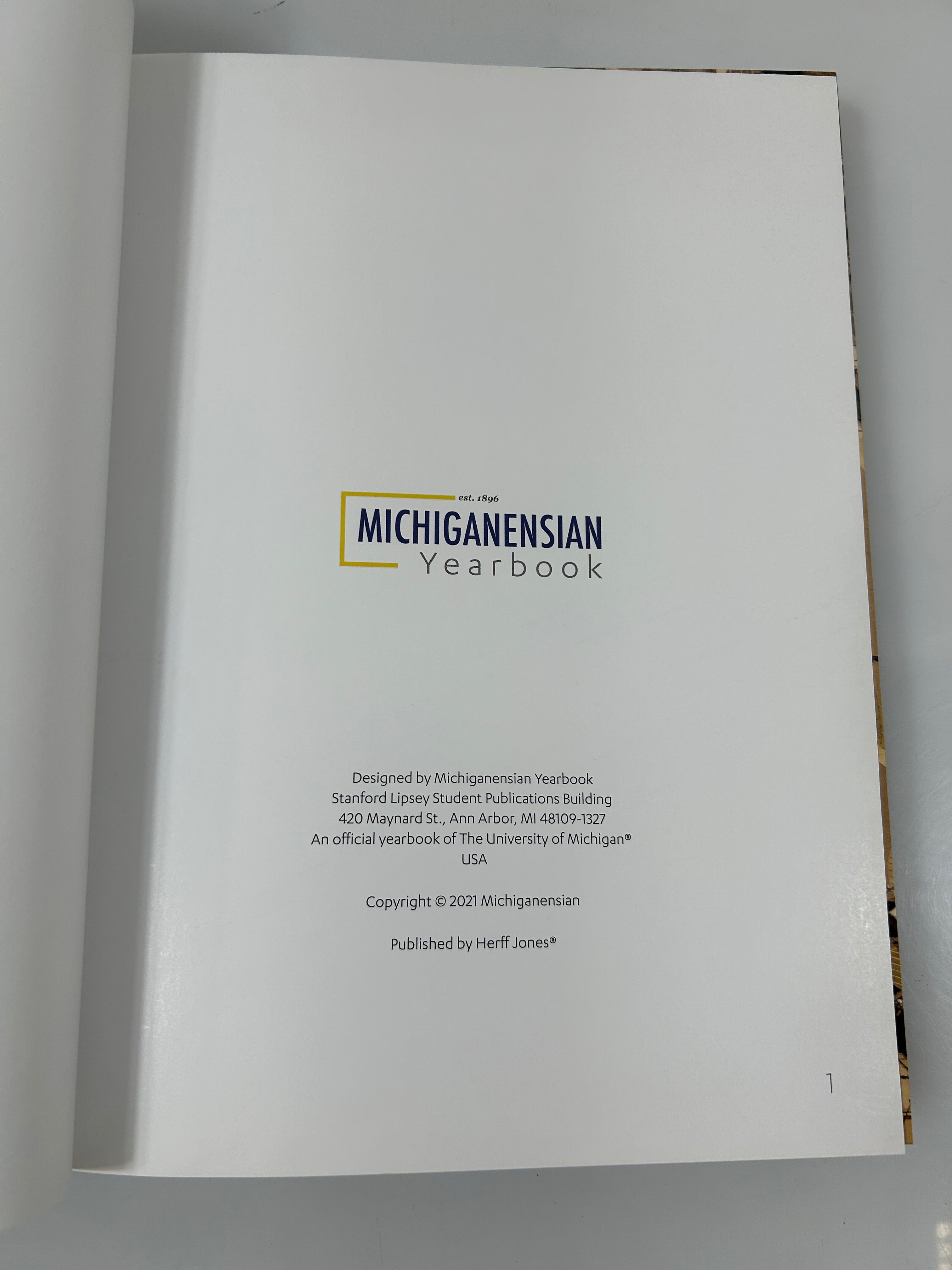 2021 University of Michigan "Michiganensian" Yearbook HC