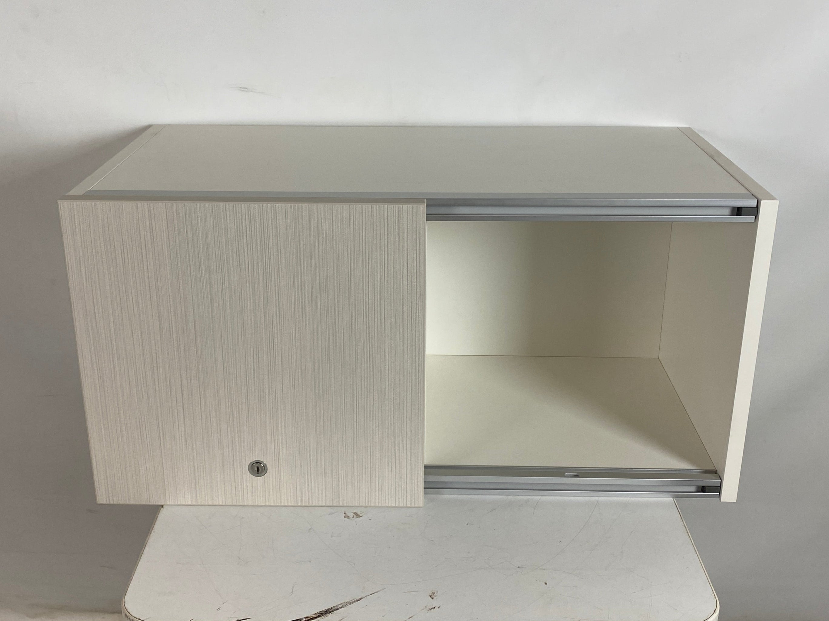 White Sliding Wood Door Cabinet #2