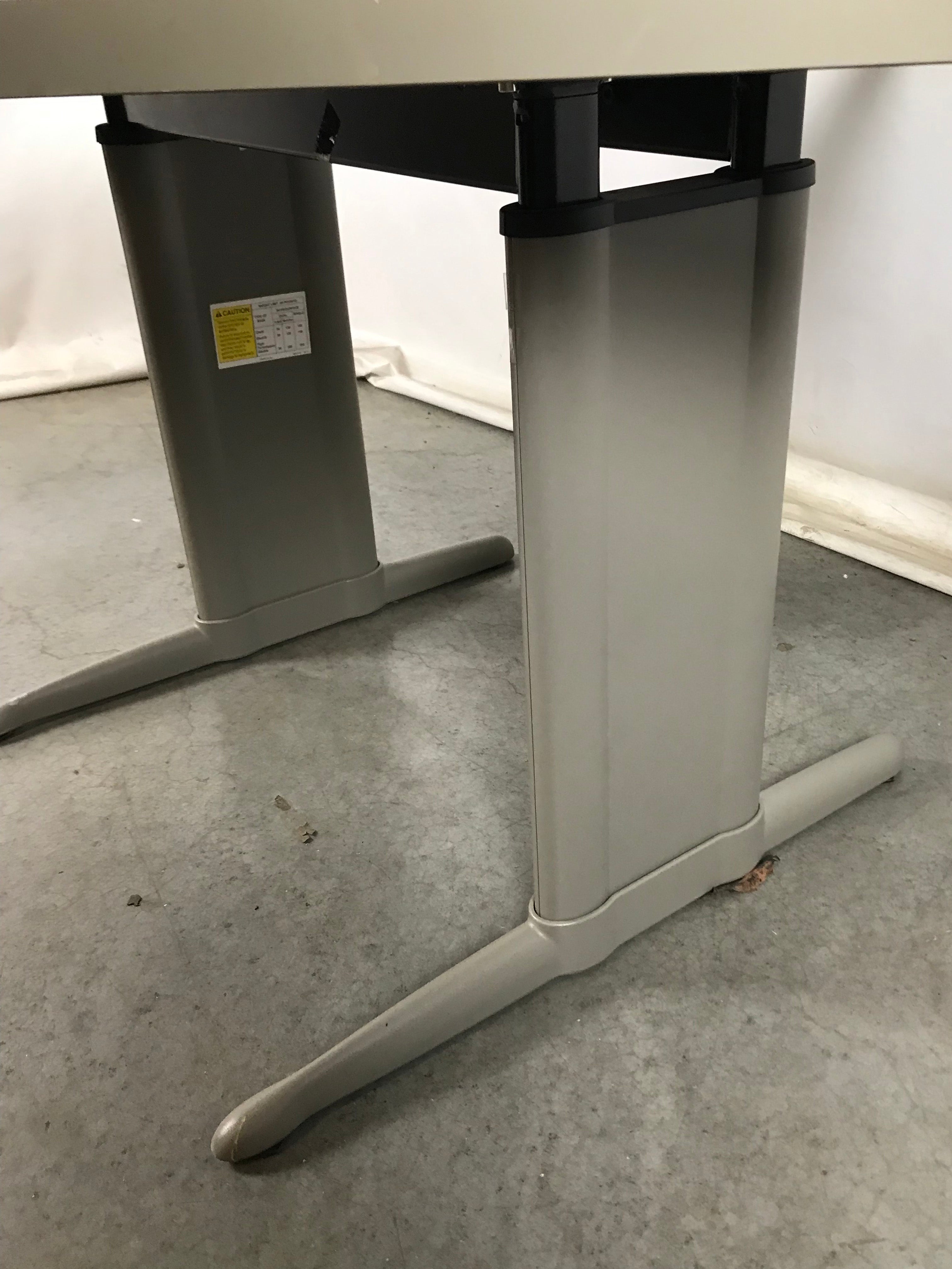 Grey 2 Platform Adjustable Height Corner Desk
