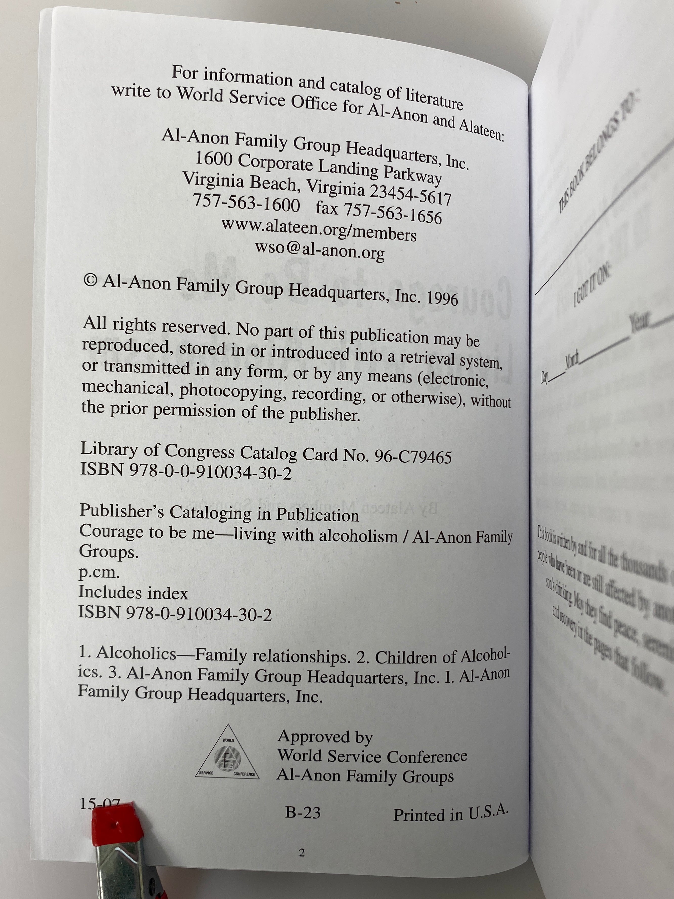 4 Al-Anon Family Groups Books Alateen/Courage to be Me/A Day at a Time 1983-2003
