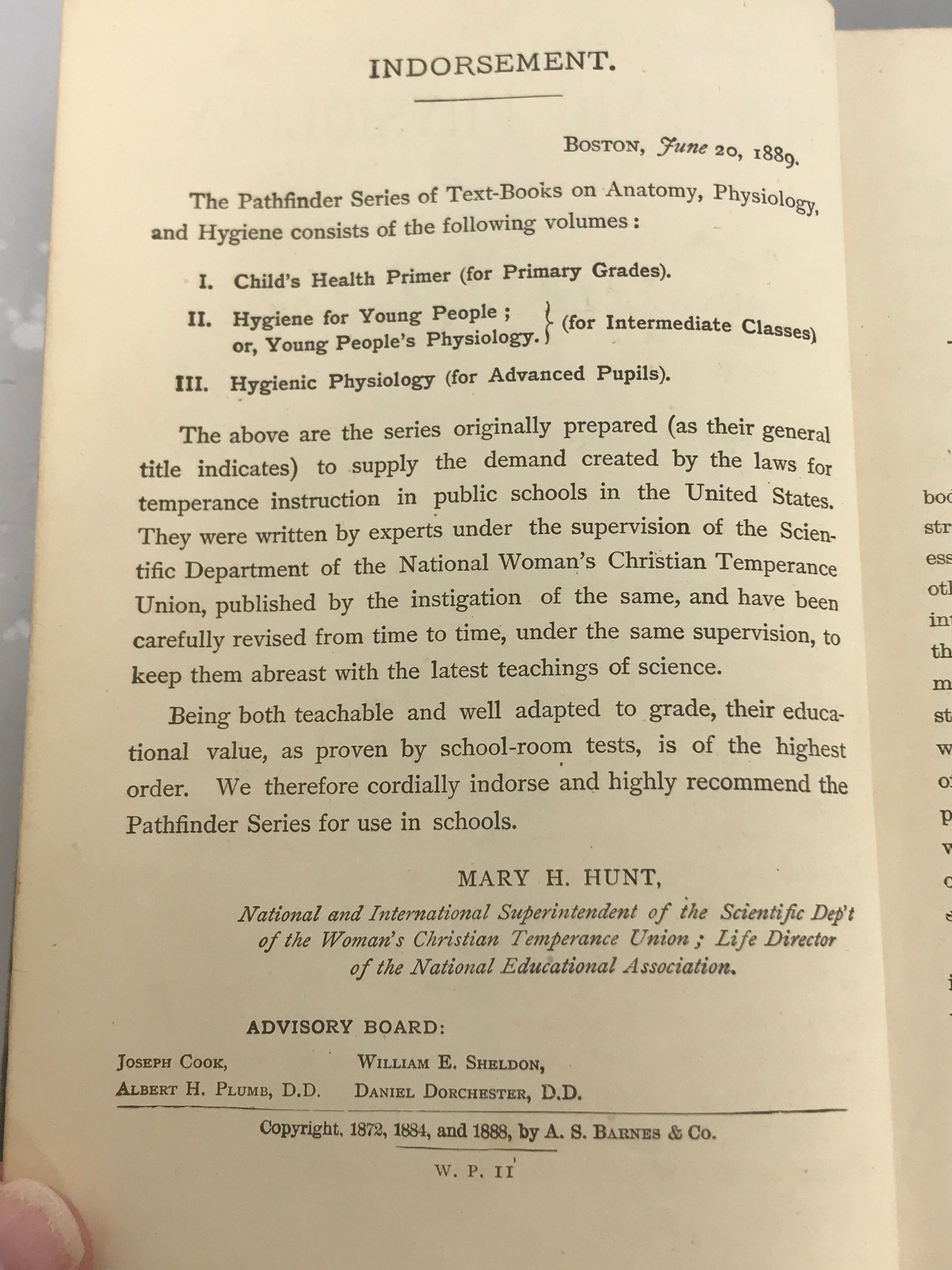 Steele's Sciences Hygienic Physiology by Joel Dorman Steele 1888 HC