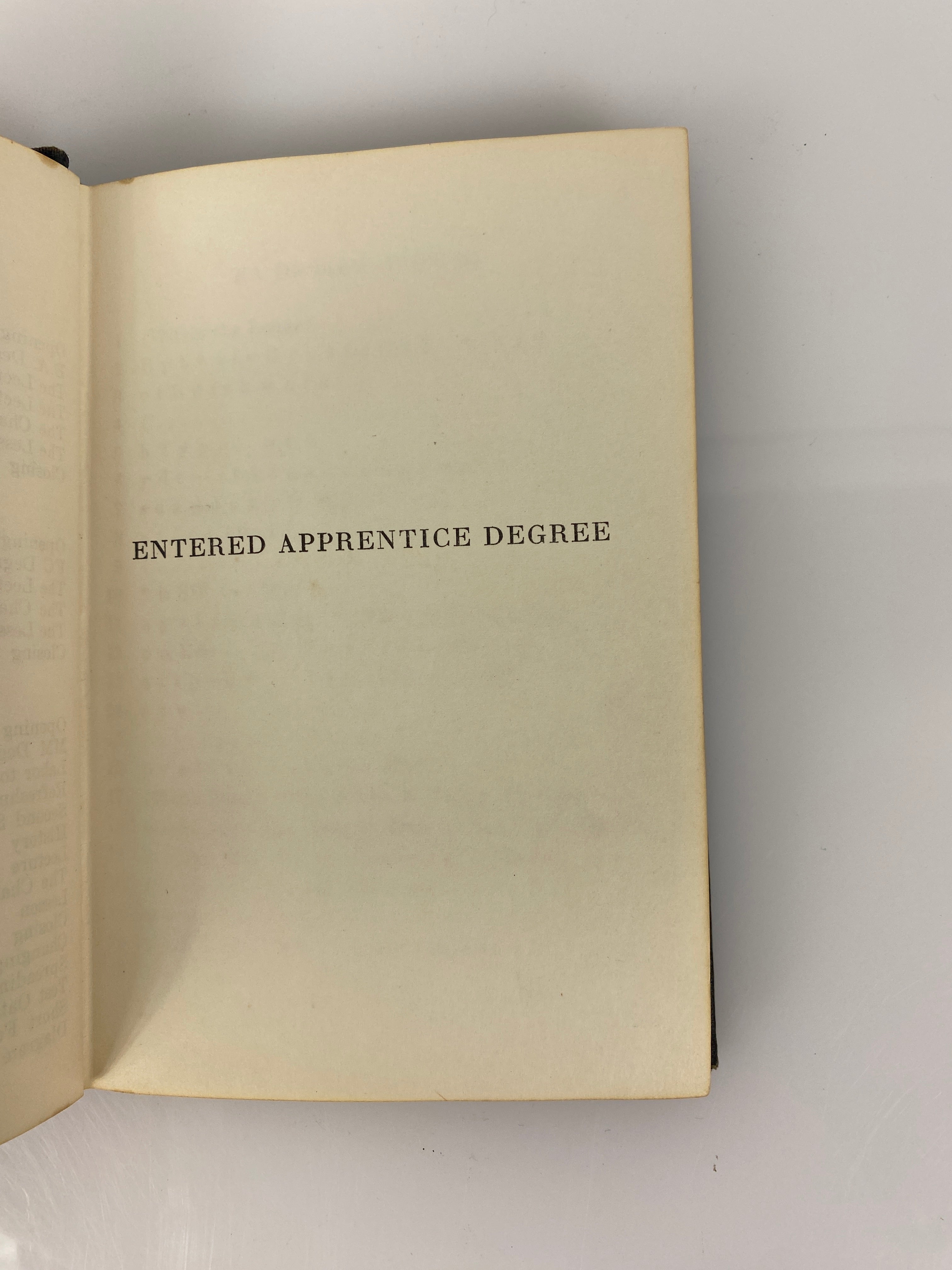 Freemason Vintage Entered Apprentice Degree Book