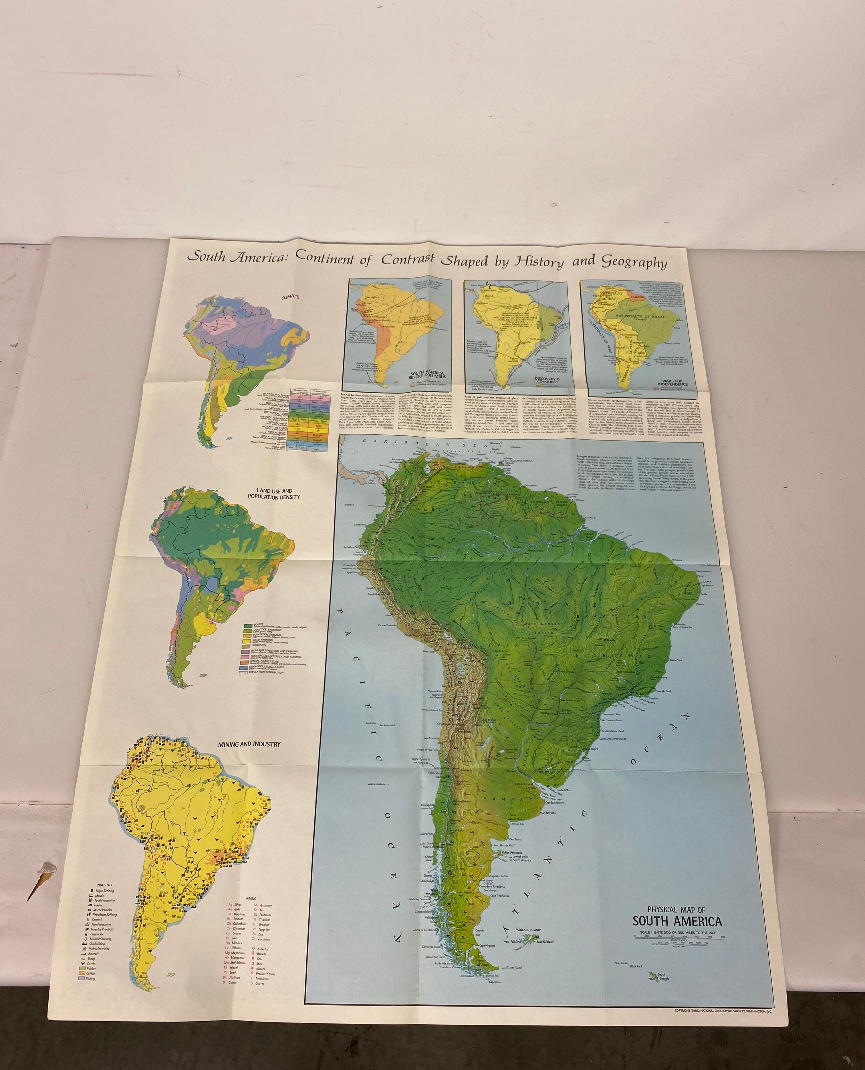 Lot of 4 Nat Geo Maps: West Indies/Central/South American/Mexico 1986-1994