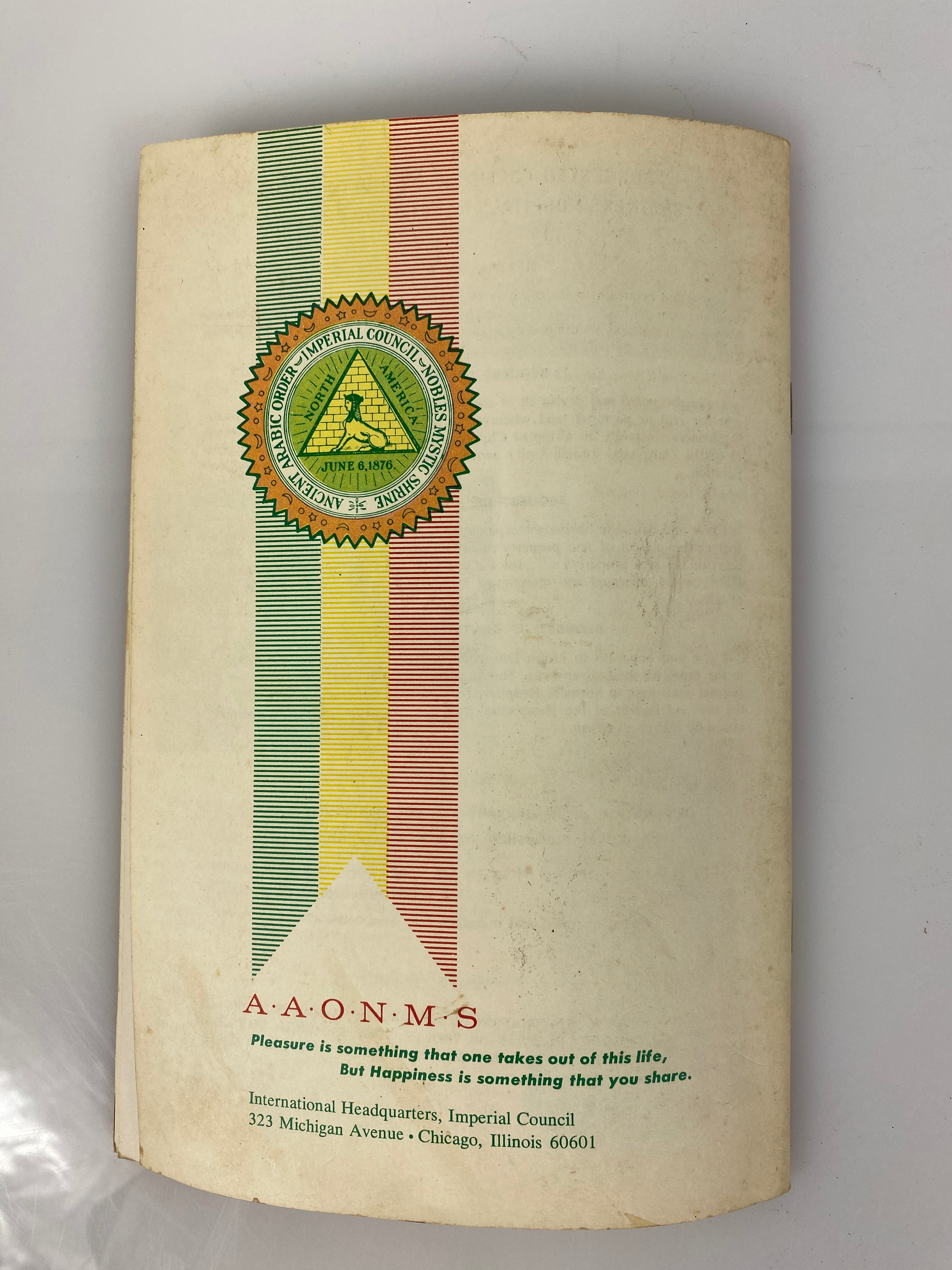 A Short History of the Shrine booklet  Freemason Ephemera