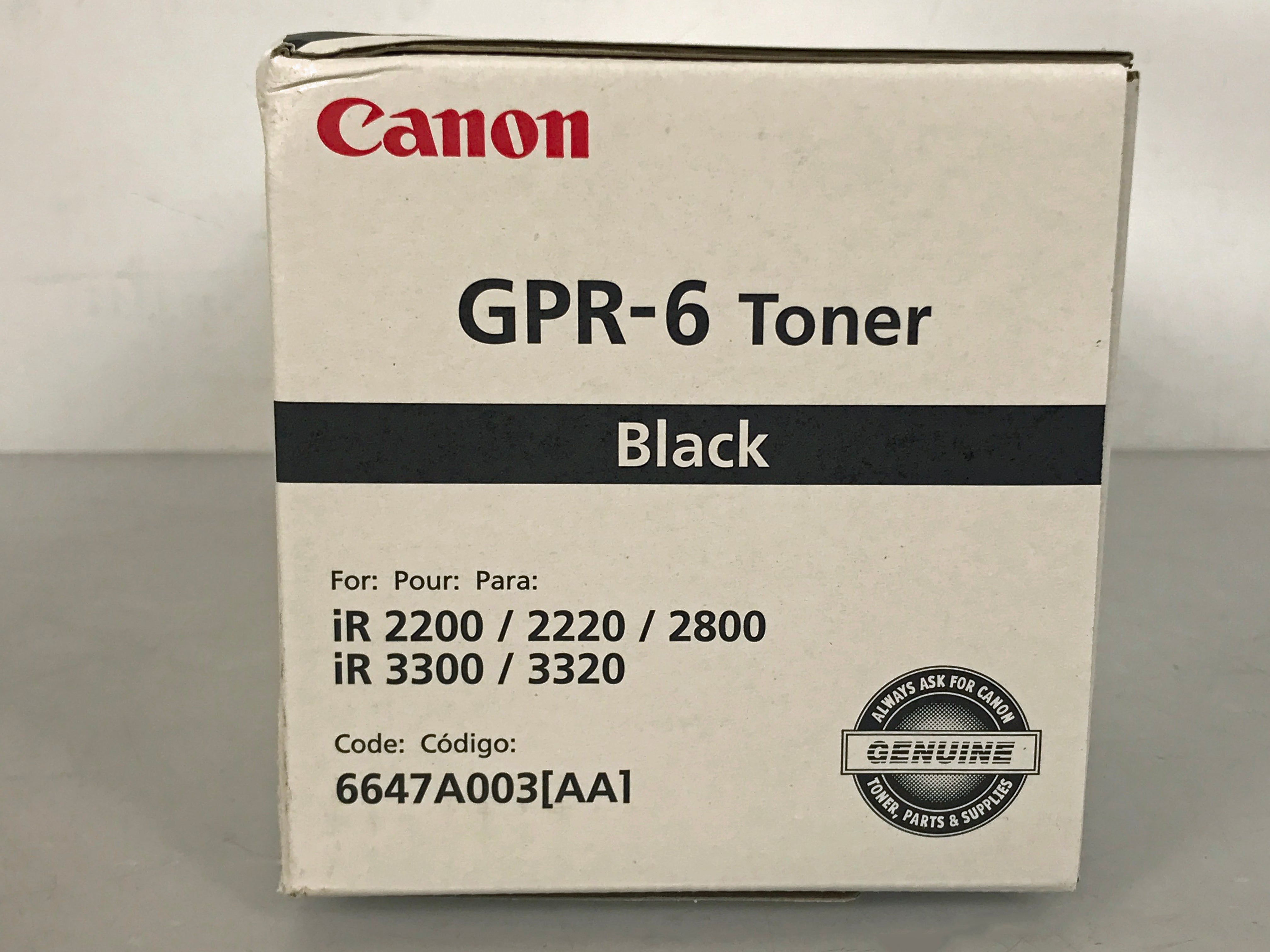 Canon GPR-6 6647A003AA Black Toner Cartridge