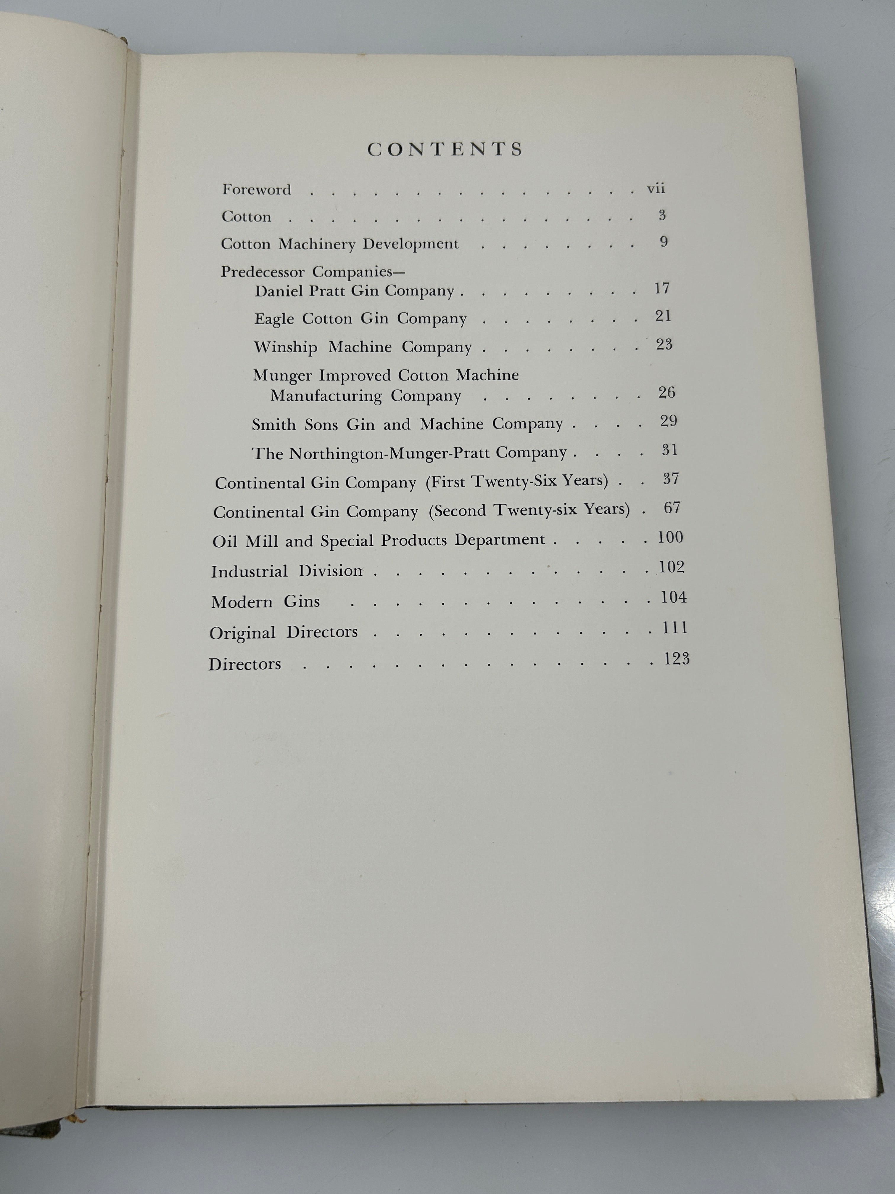 Story of the Continental Gin Company 1900-1952 Ex-Library HC
