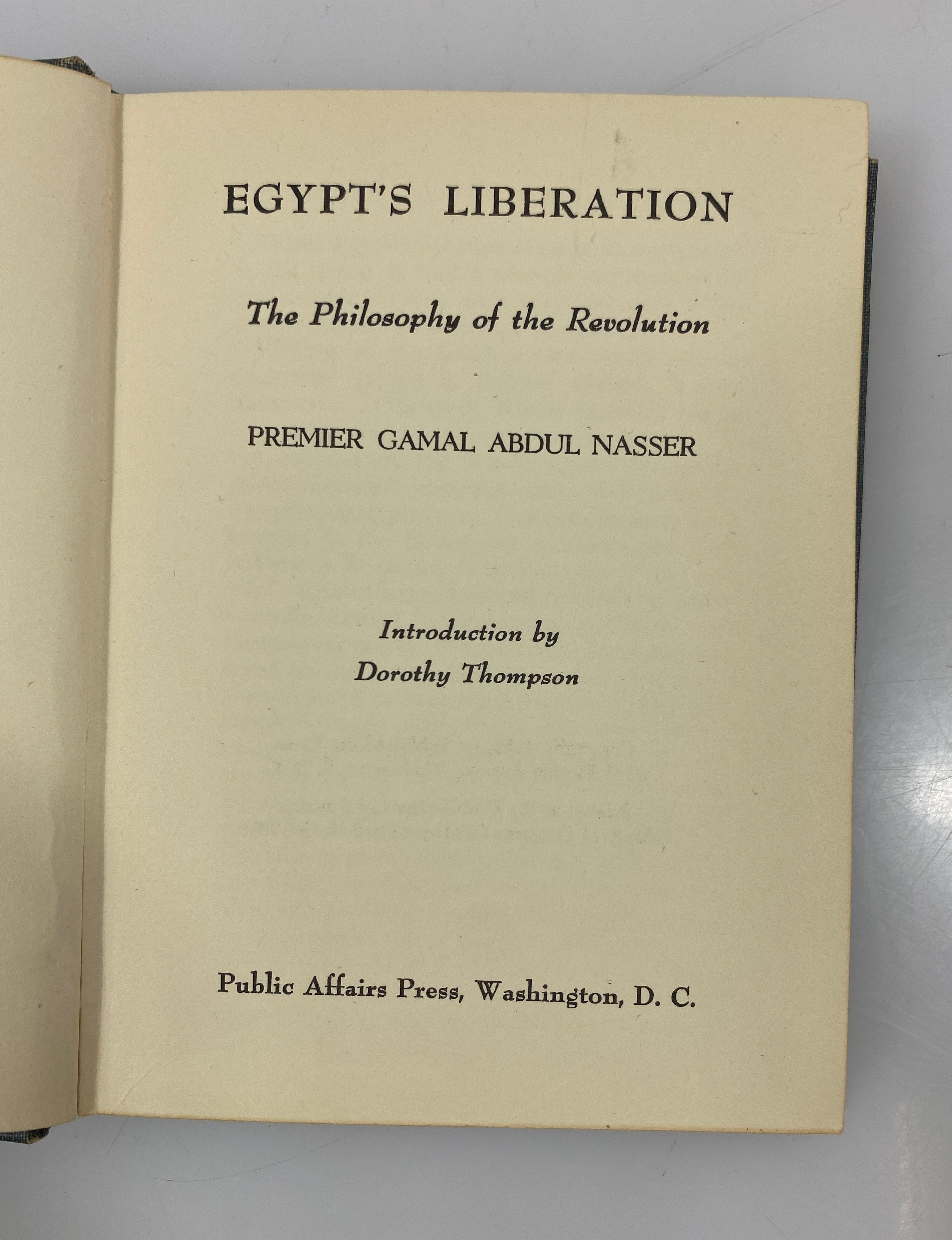 Egypt's Liberation by Nasser 1955 HC