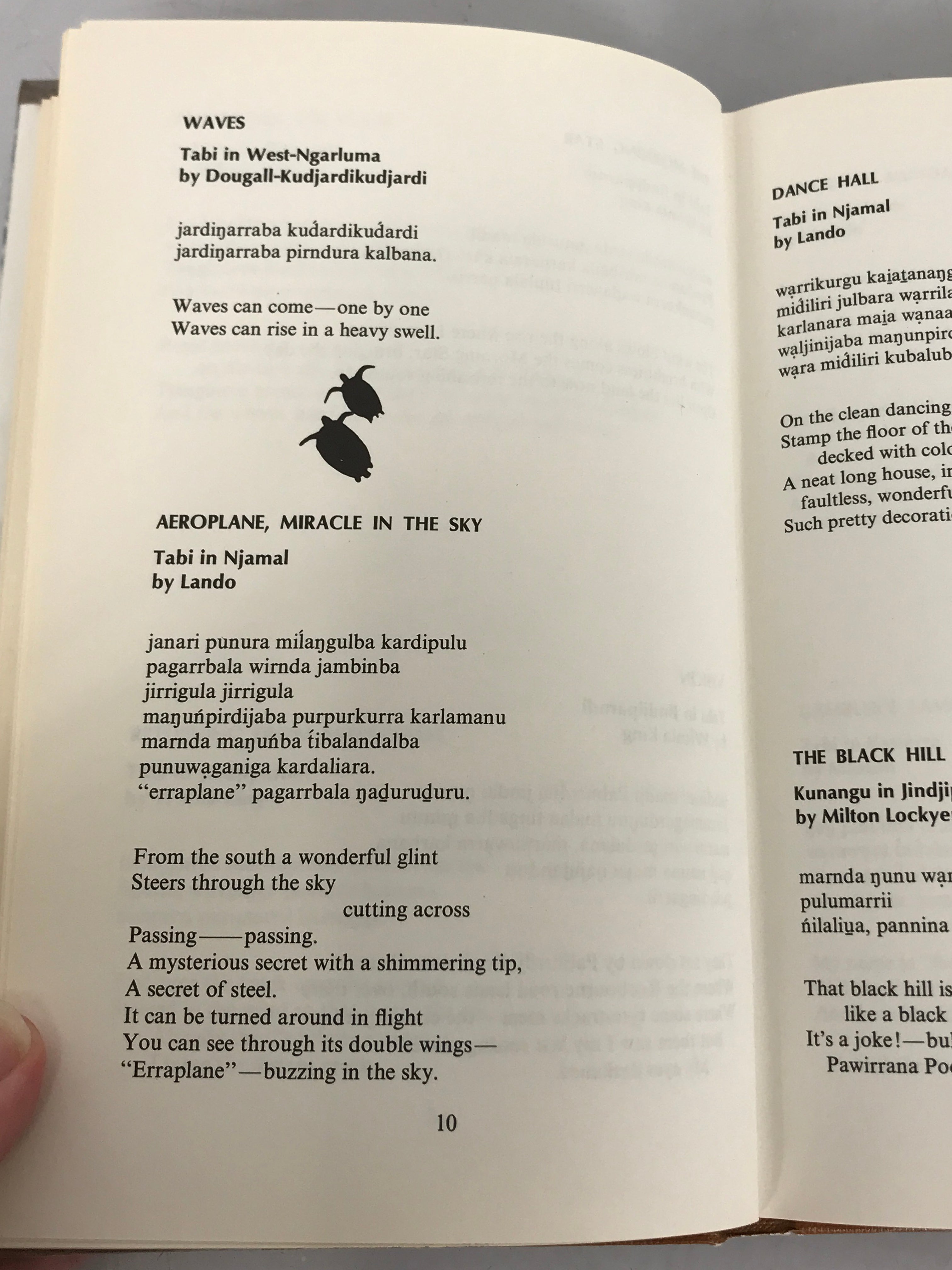 Taruru Aboriginal Song Poetry by von Brandenstein and Thomas 1975 HC DJ