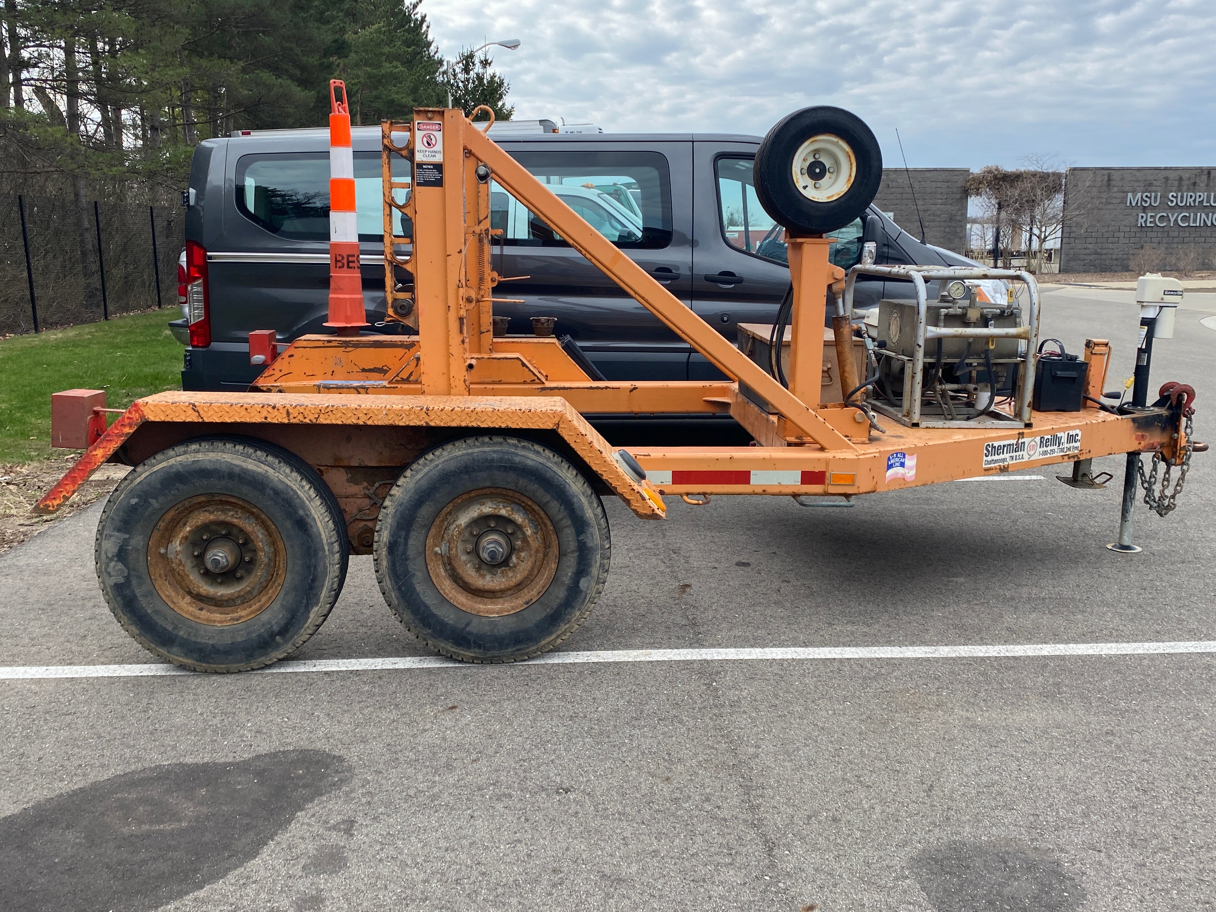 Sherman Reilly Inc Orange Spool Trailer