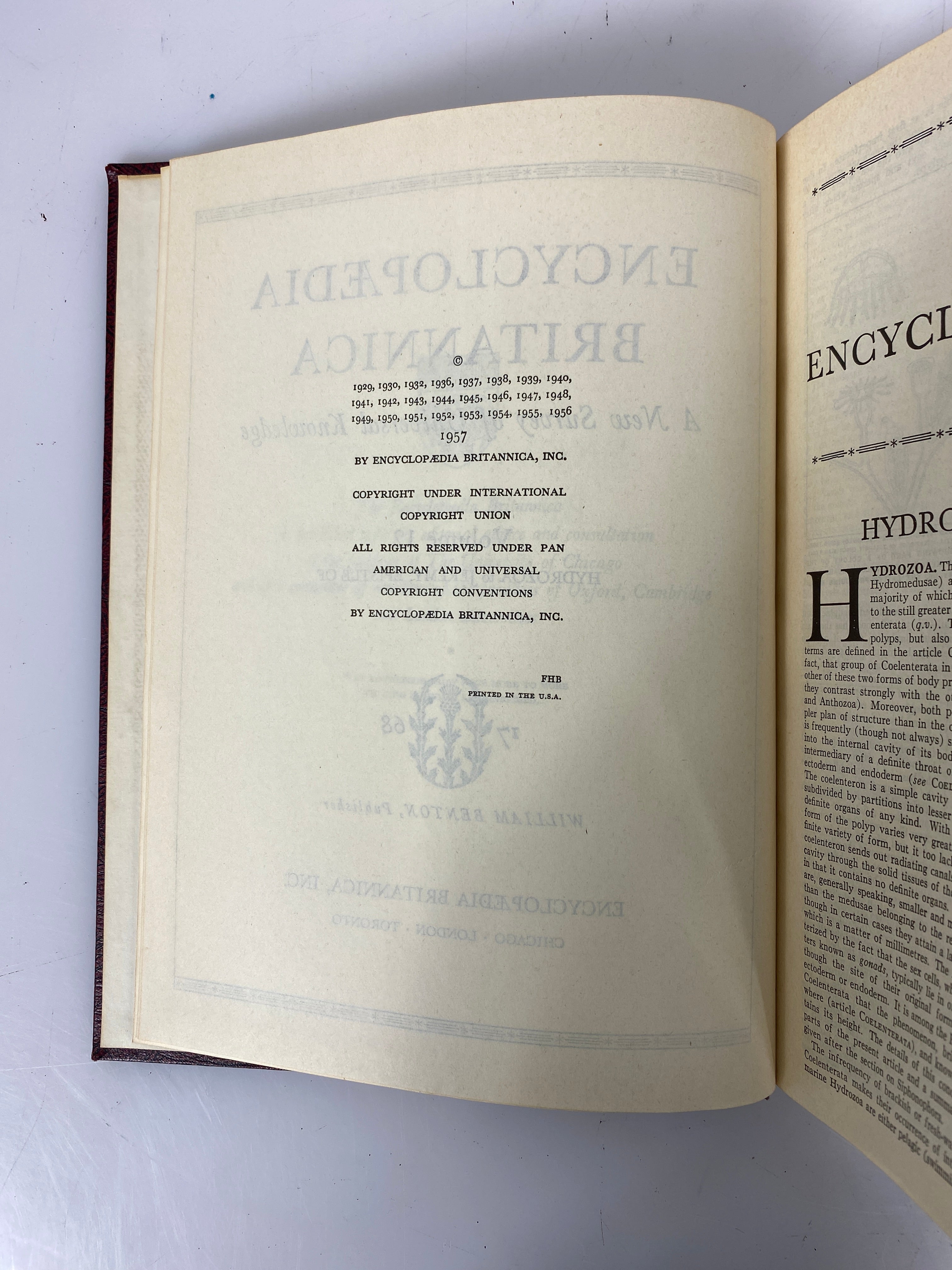 Lot of 21: Encyclopedia Britannica 1-12, 14-22 1957 HC