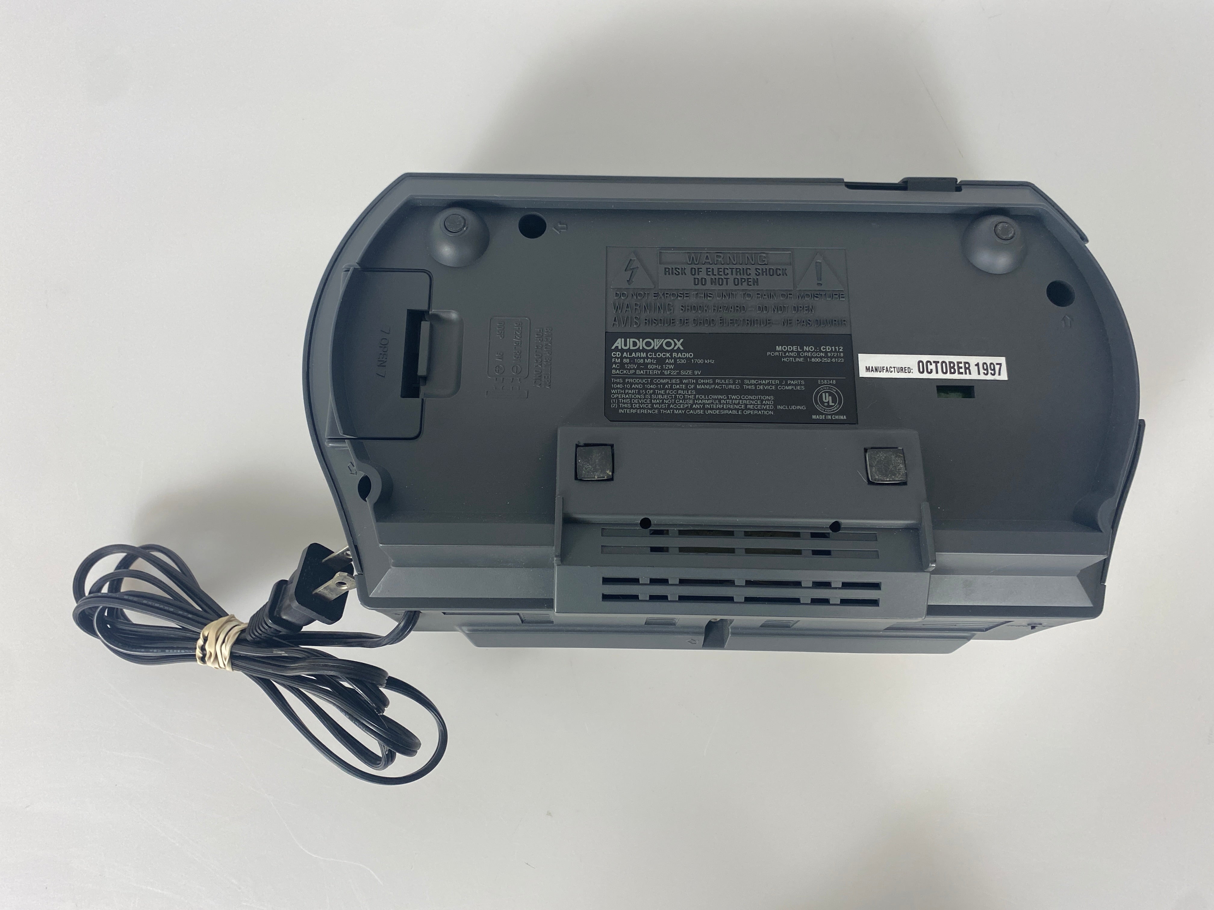 Audiovox CD112 CD Alarm Clock Radio
