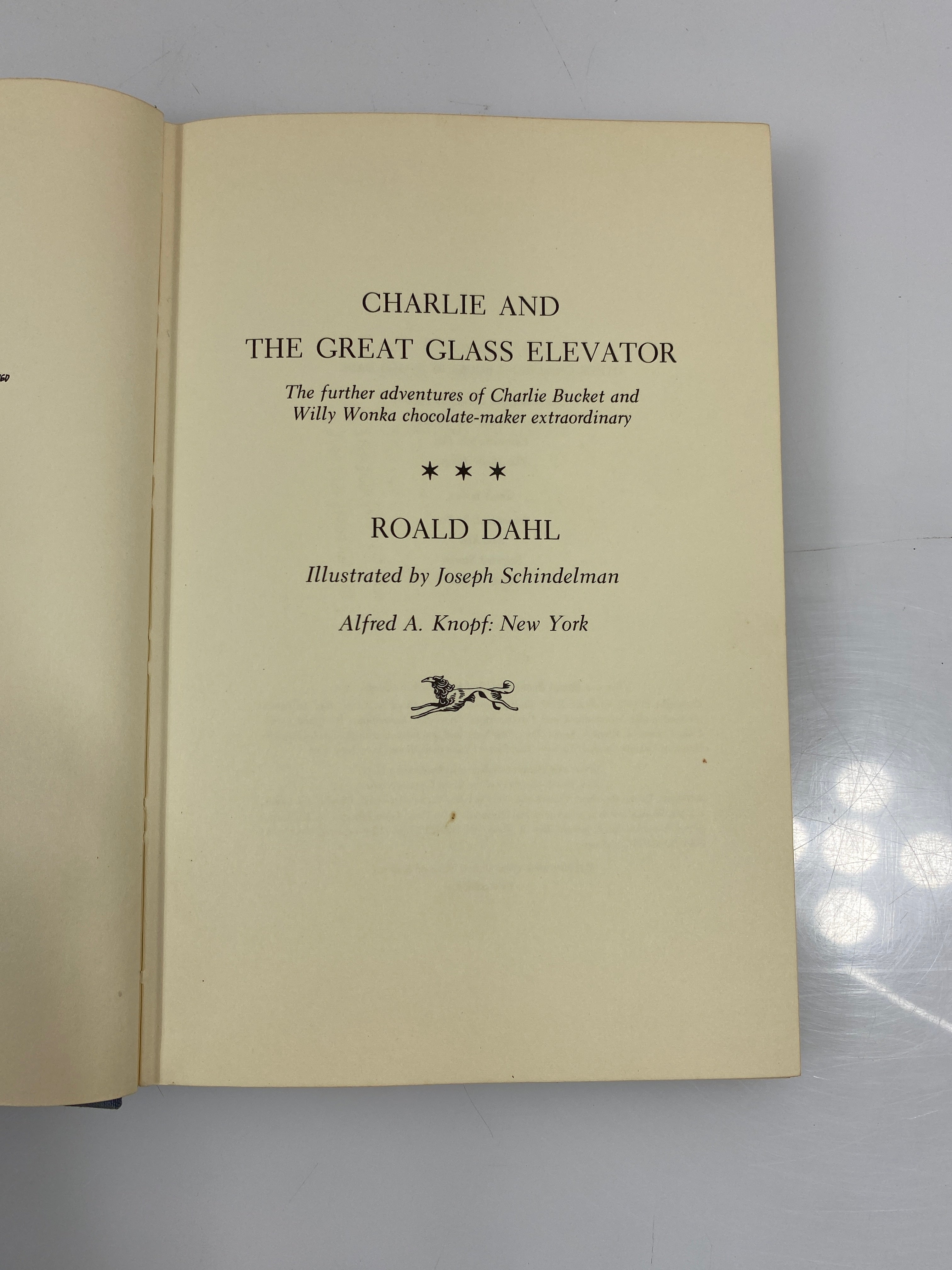 Charlie and the Great Glass Elevator by Roald Dahl 1972 HCDJ