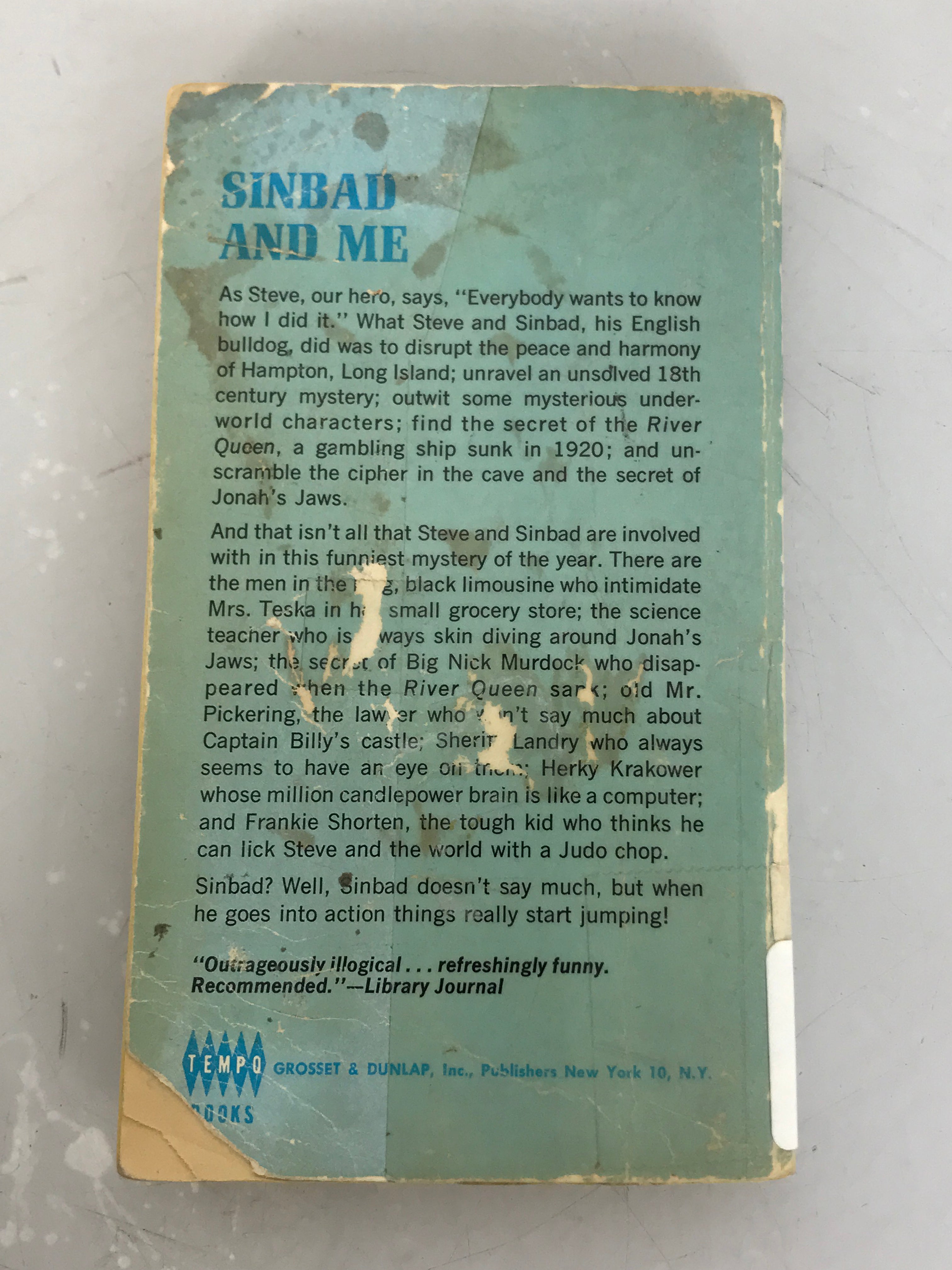 Teen Mystery Sinbad and Me by Kin Platt First Printing Vintage  1967 SC