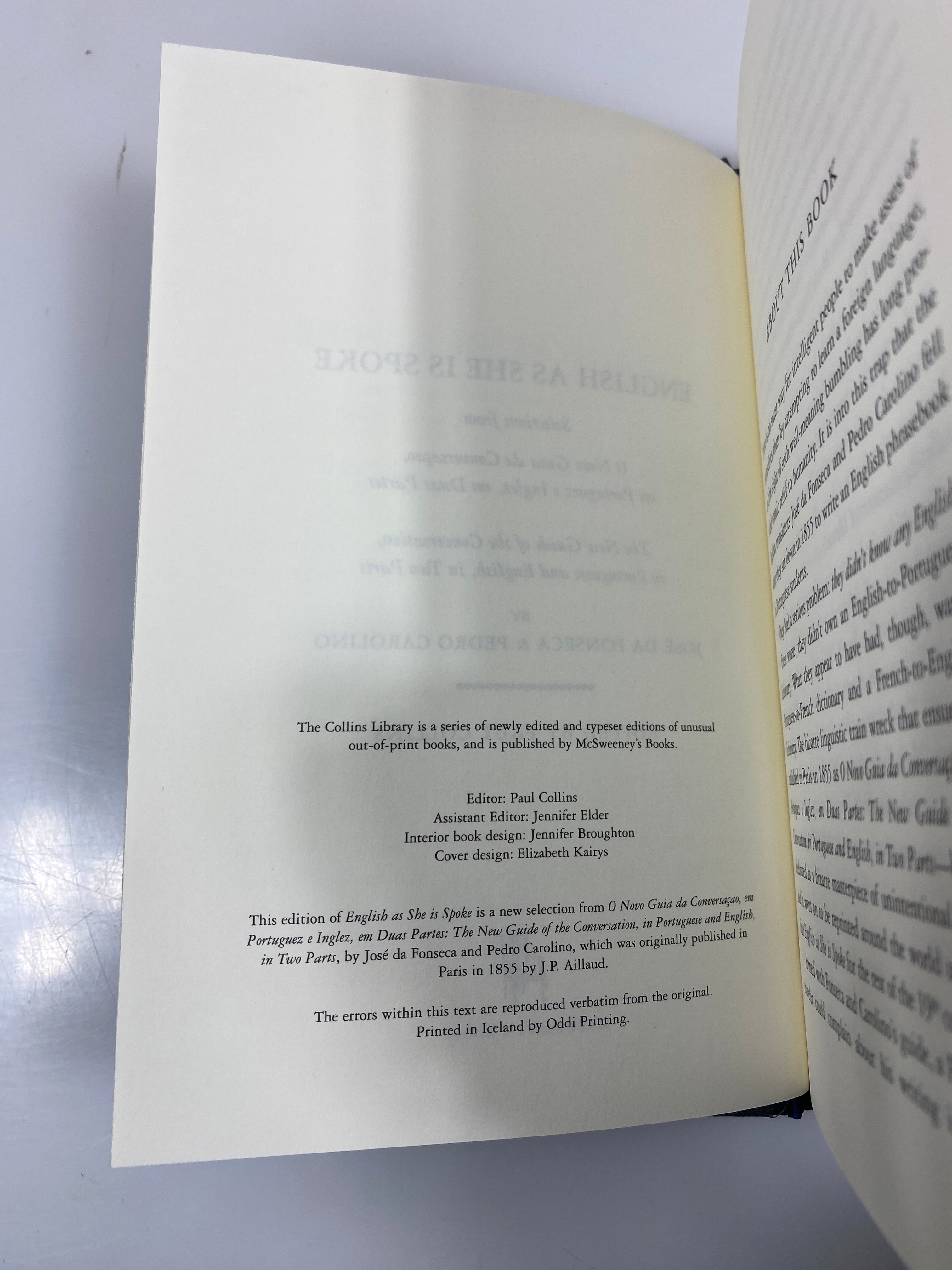 English as She is Spoke Fonseca/Carolina Reprint 2001 HC